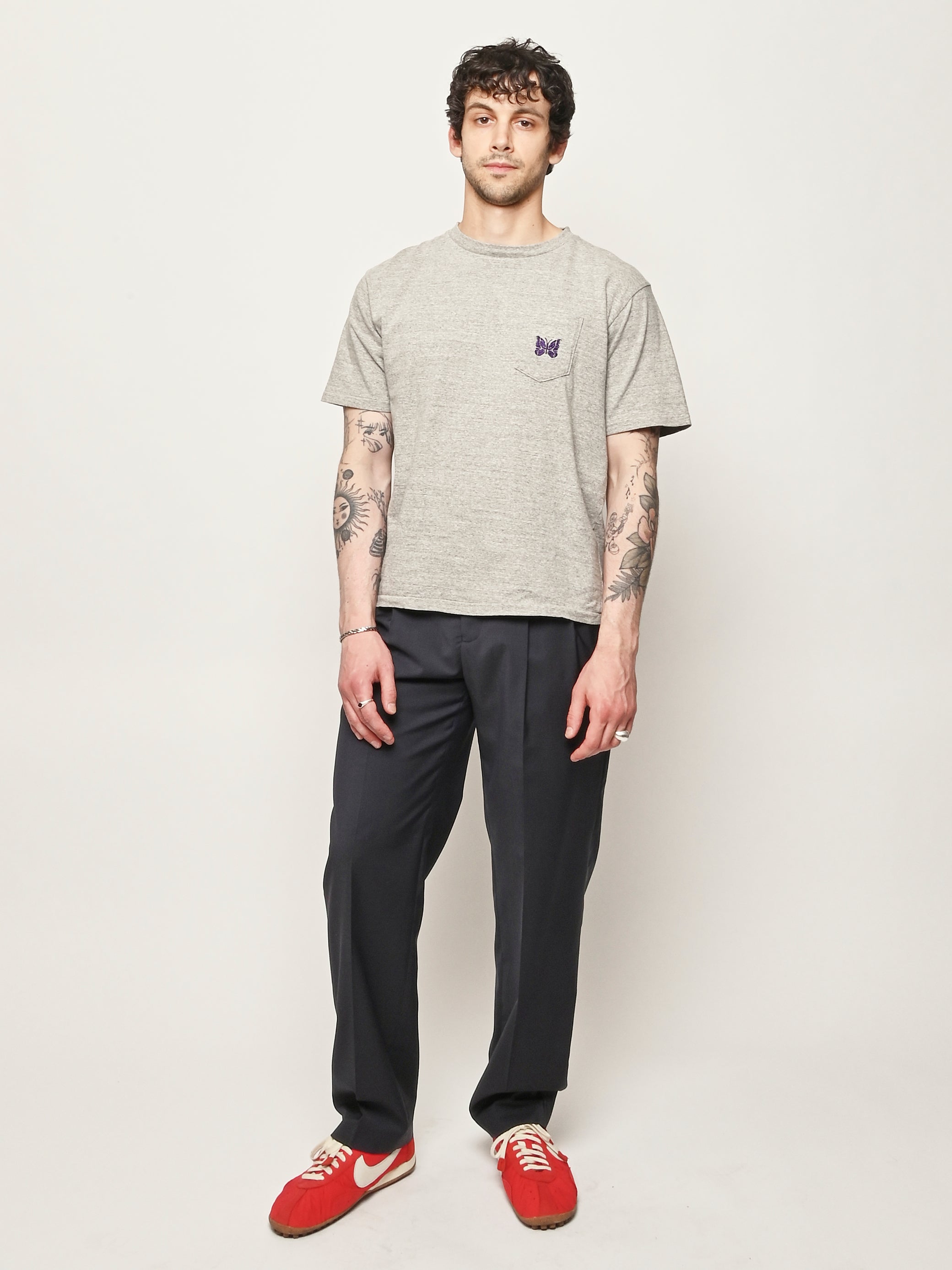 Needles - Grey Cotton Jersey S/S Pocket Tee – Frances May