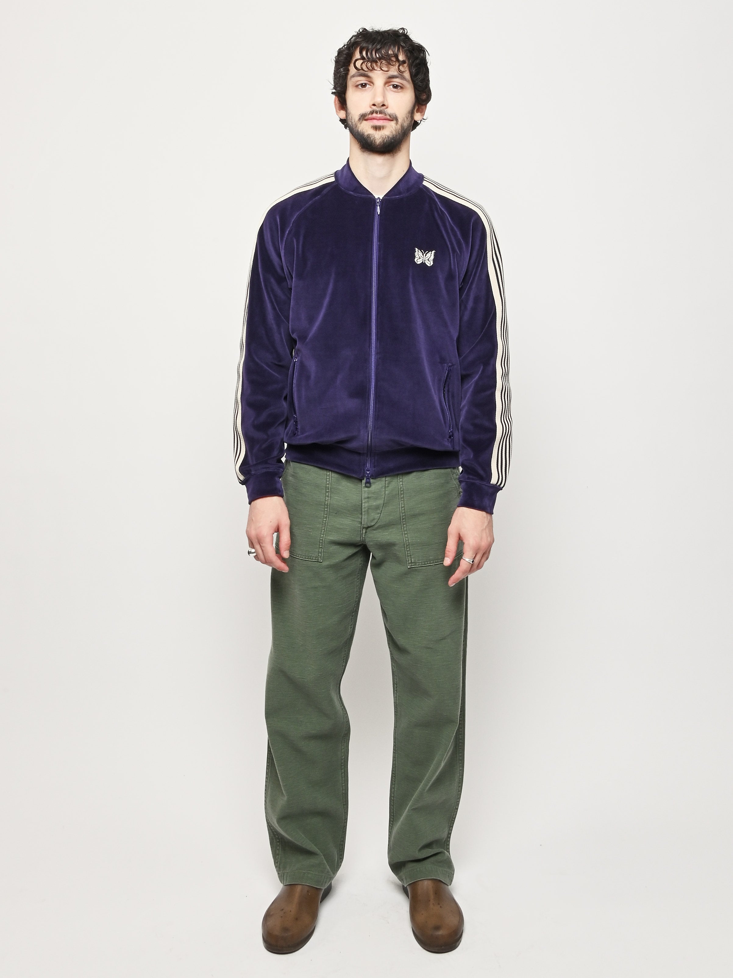 Needles - Navy Velour Rib Collar Track Jacket – Frances May