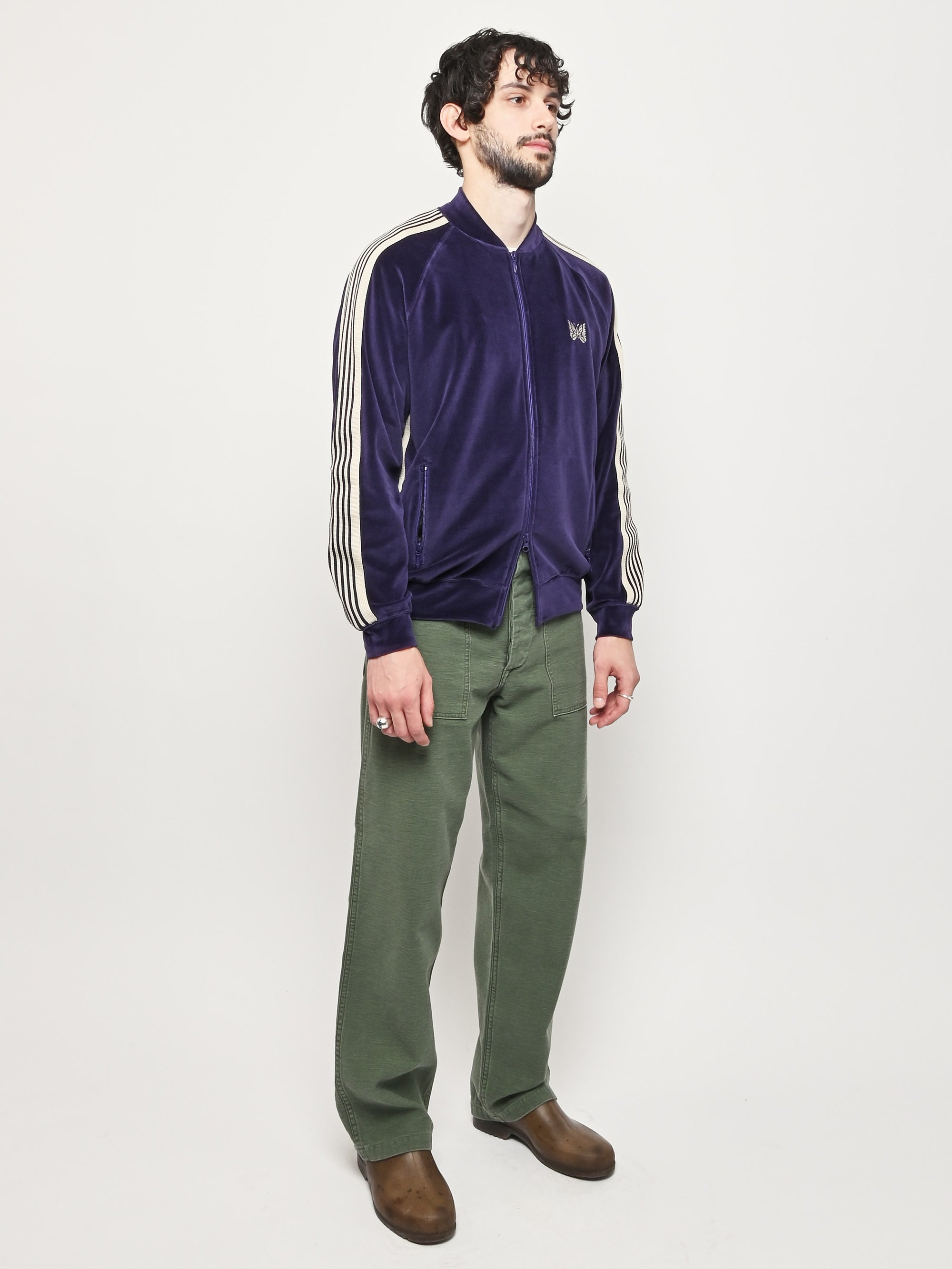 Needles - Navy Velour Rib Collar Track Jacket – Frances May