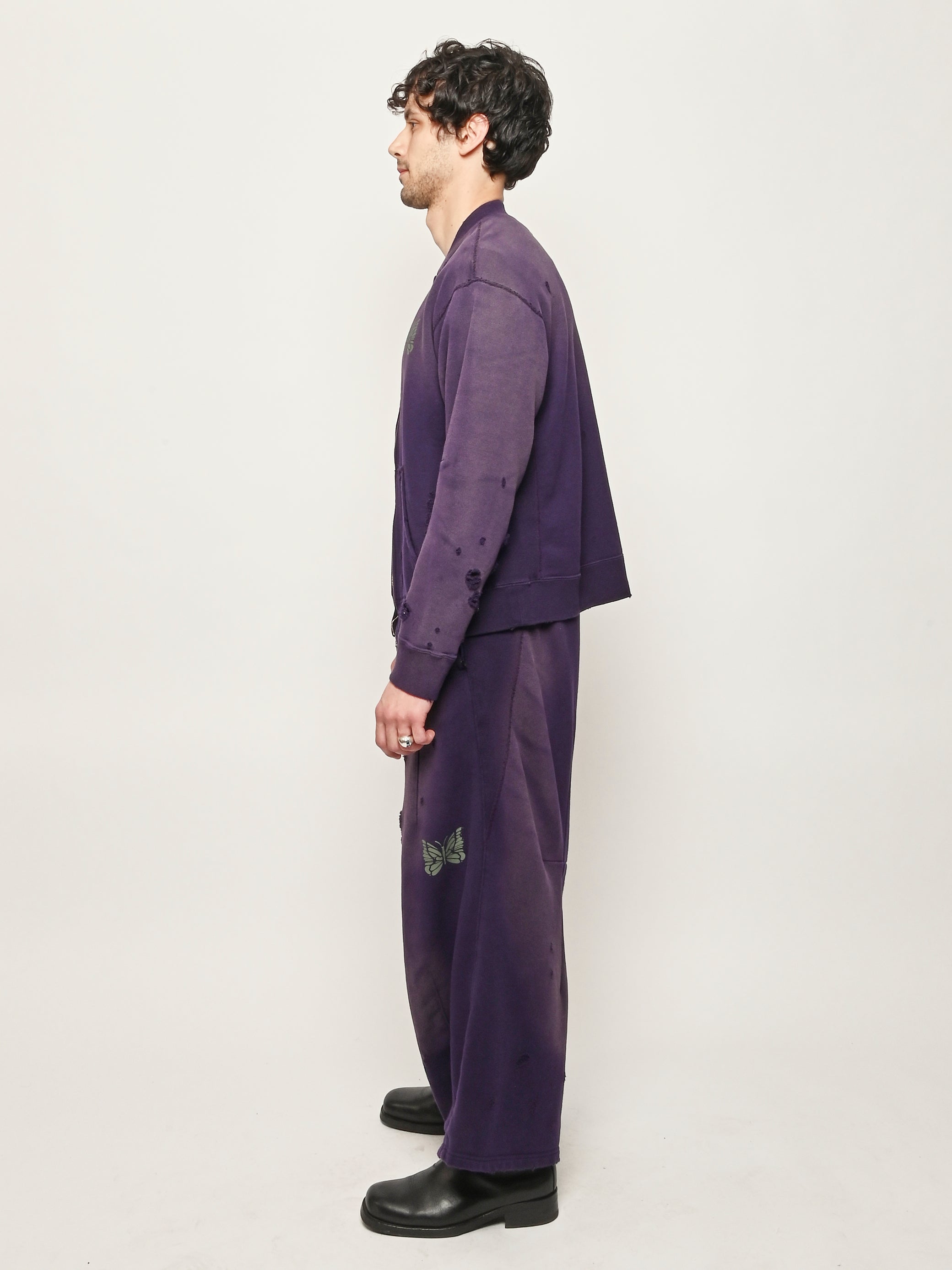 NEEDLES 紫色 トレーナー Needles - Purple Deconstructed Zipped Sweat – Frances May