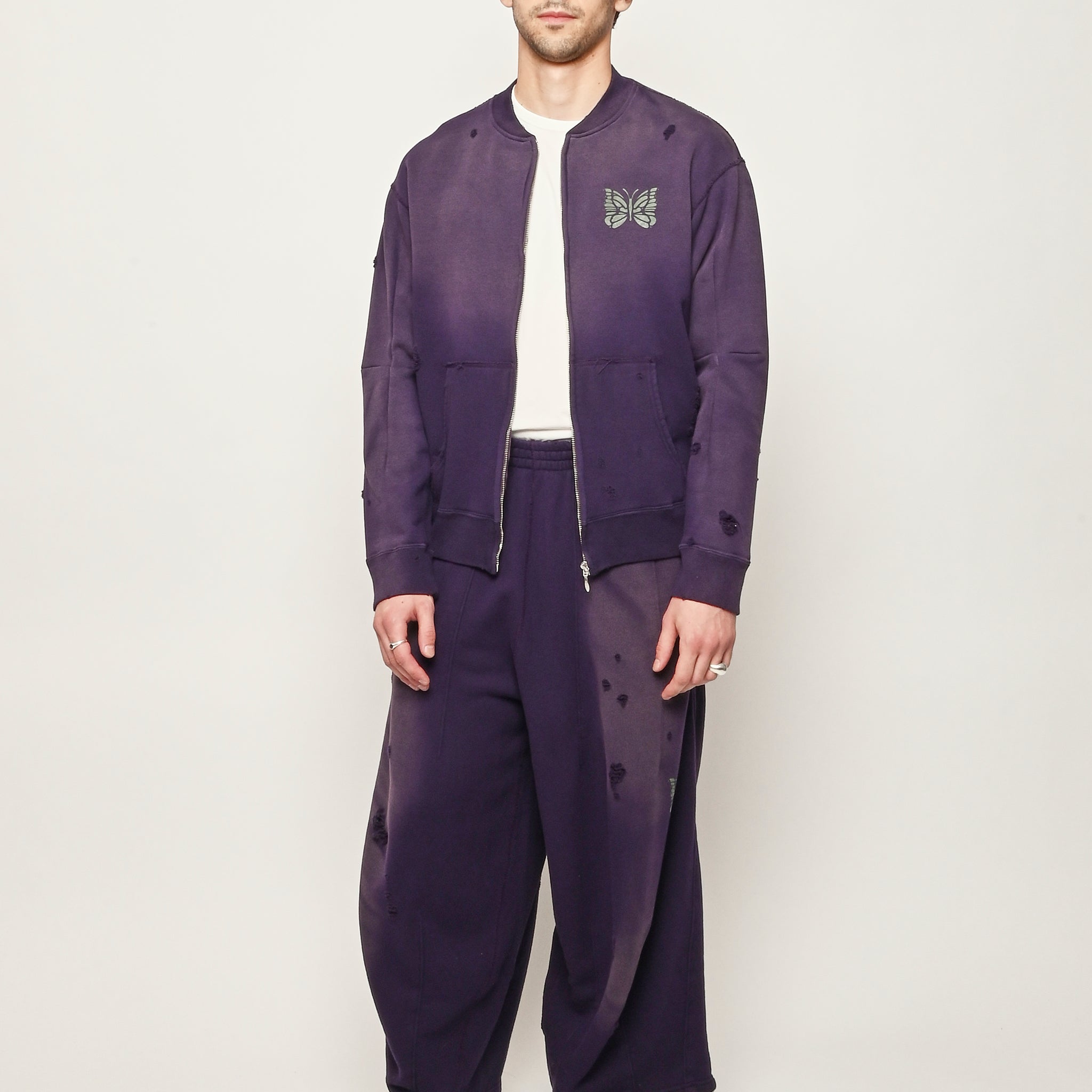 Needles - Purple Deconstructed Zipped Sweat – Frances May