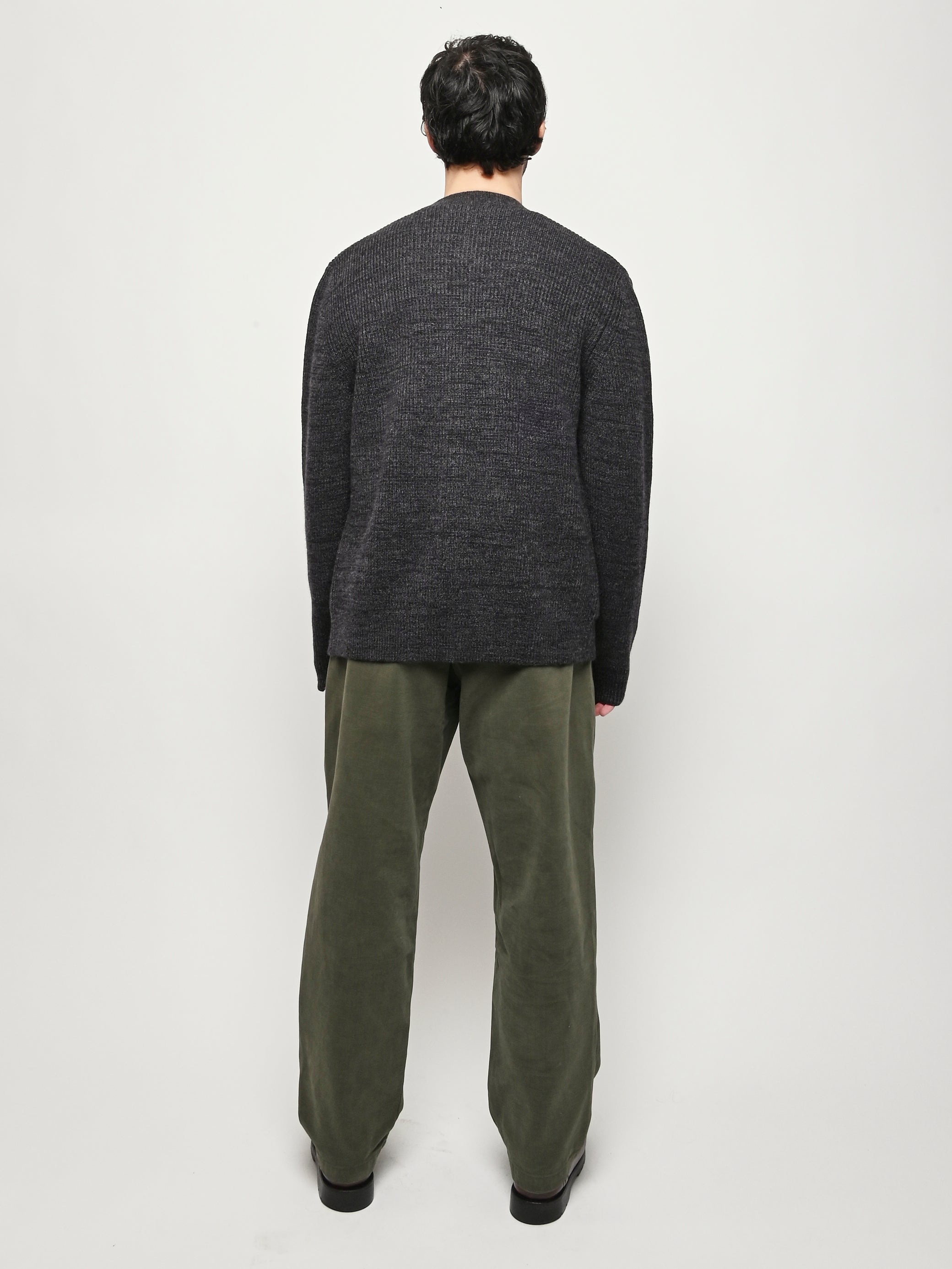 Norse Projects - Dark Grey Melange Loki Wool Cotton Rib Cardigan