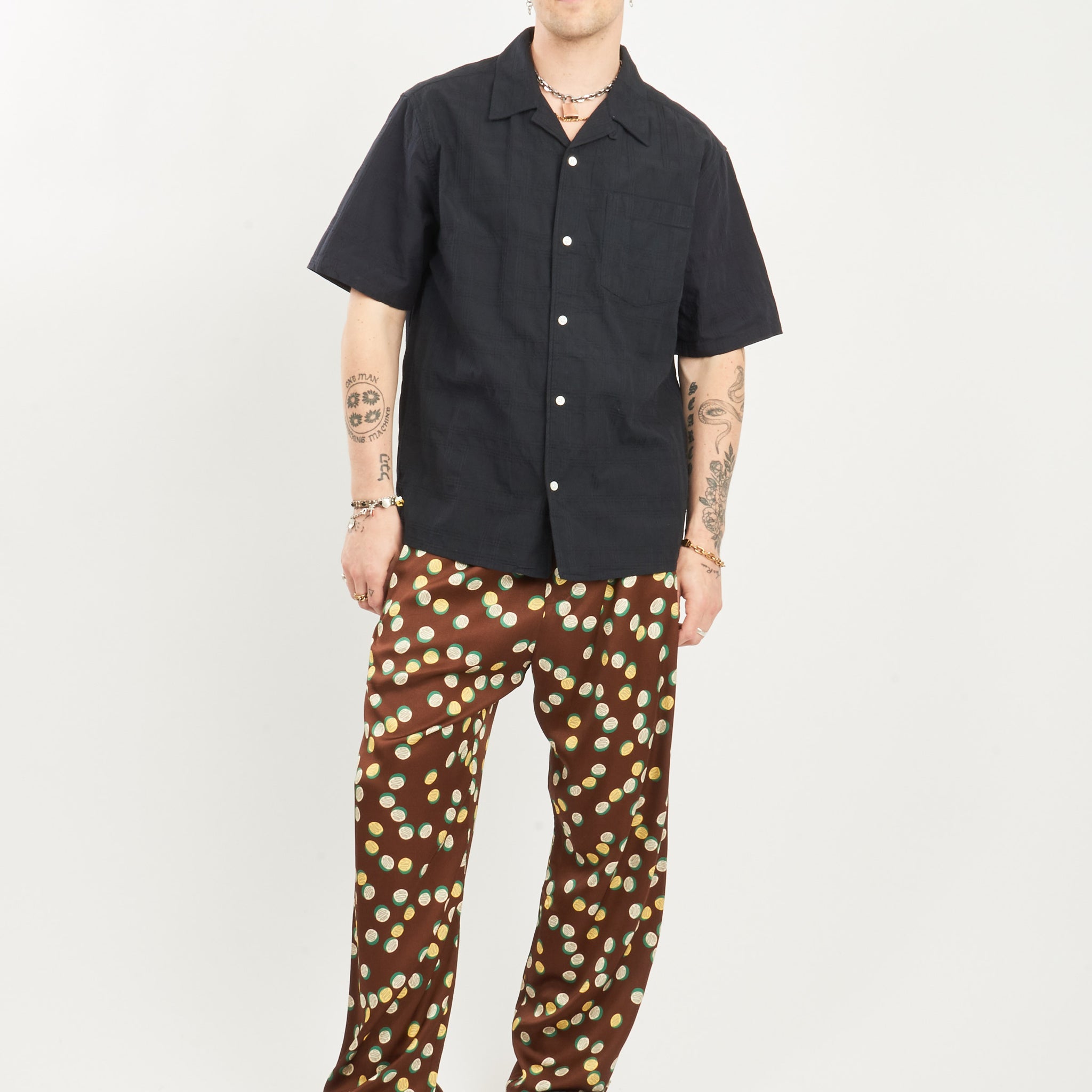Norse Projects Carsten Relaxed Dobby Check Shirt in Dark Navy