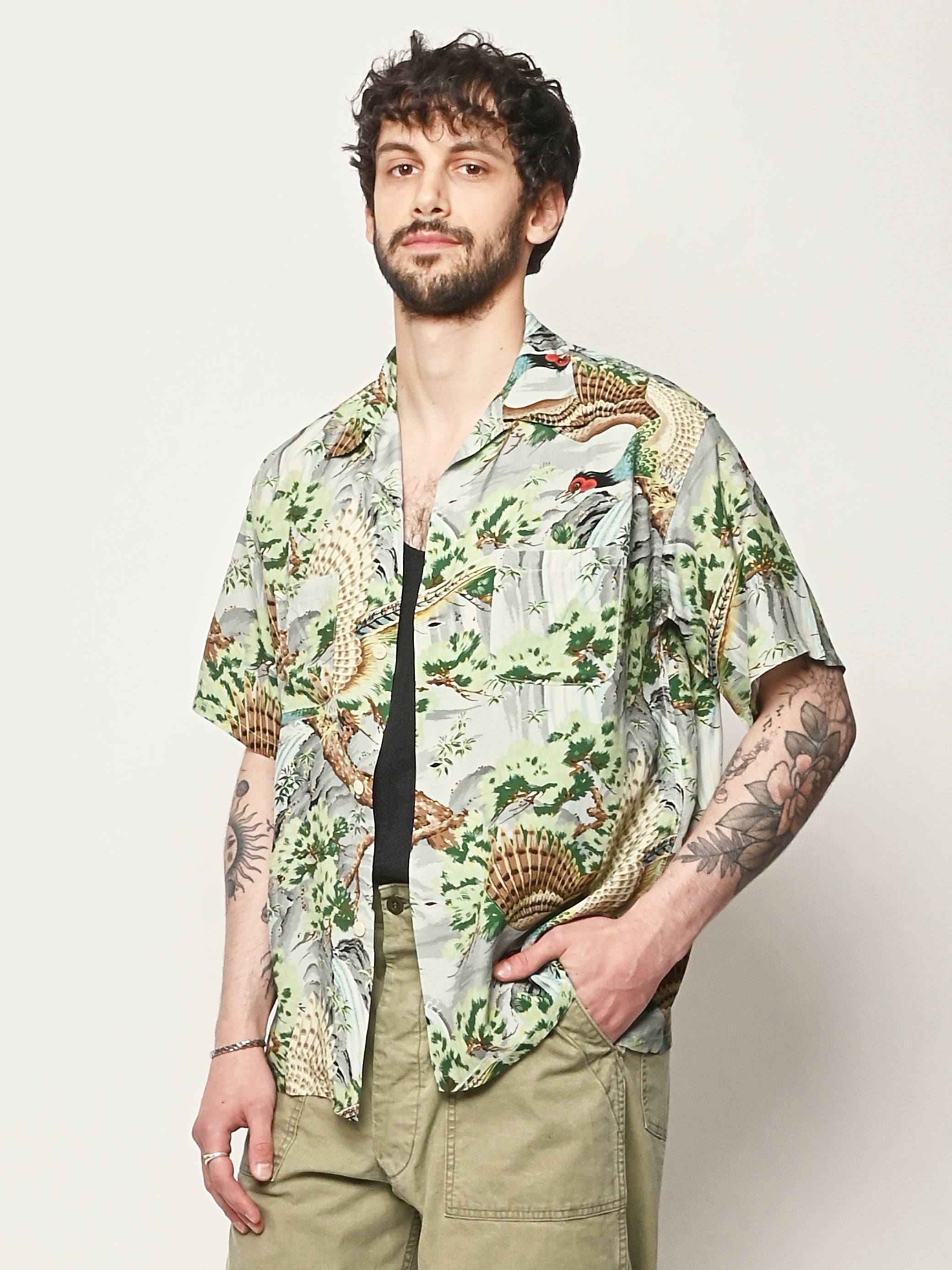 【新品】オアスロウ orSlow HAWAIIAN SHIRT サイズ2 Orslow - Green Peacock Garden Hawaiian Shirt – Frances May