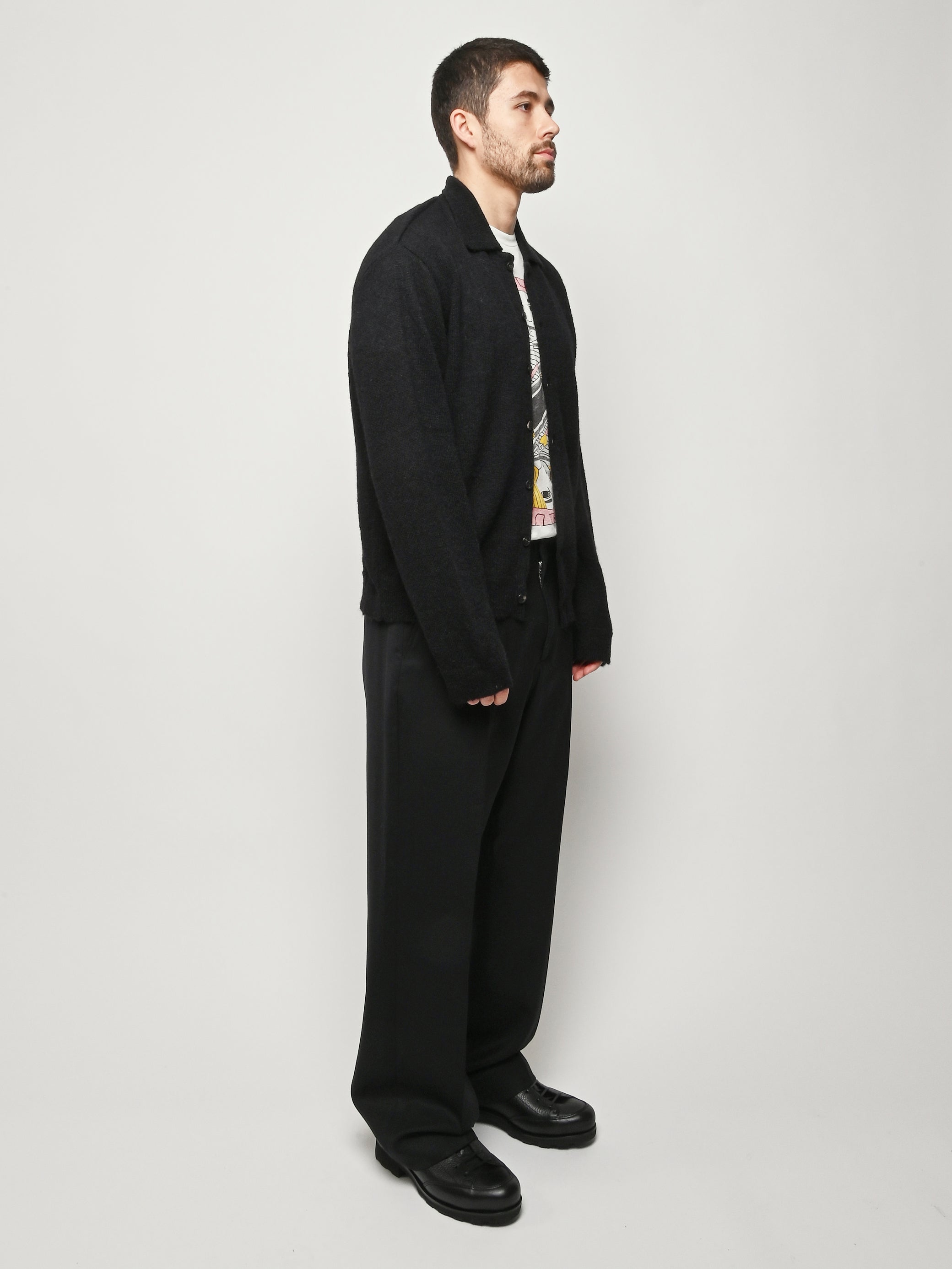 Our Legacy - Black Fuzzy Alpaca Evening Polo – Frances May