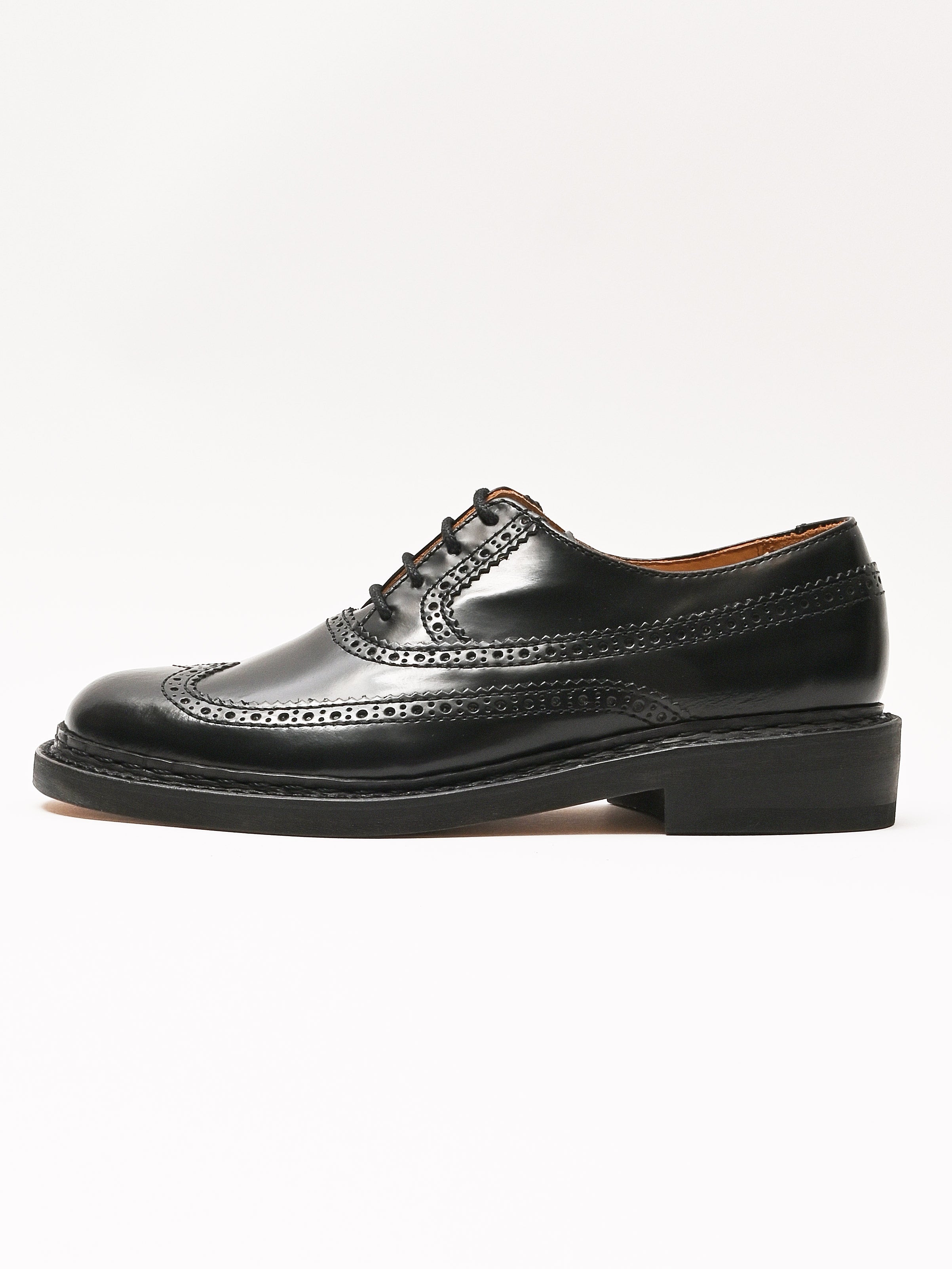 Lotus Barkley Black Leather Brogue Dress Shoes Size 10 Decorative Perforations Our Legacy - Black Leather Brogue Parade – Frances May main image 2