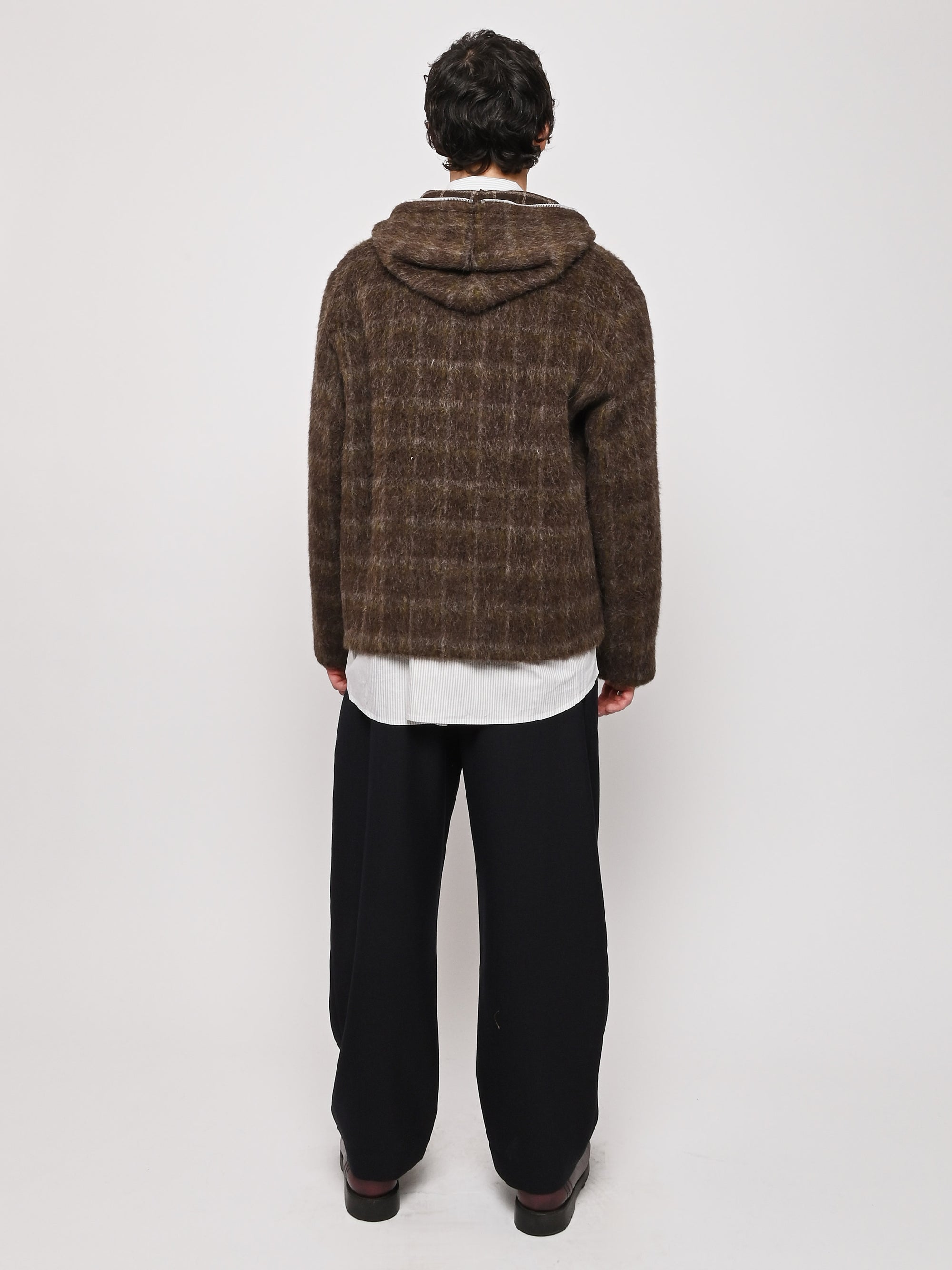 トップス OUR LEGACY FULL ZIP HOOD DORF CHECK 46 Our Legacy - Full Zip Hood Dorf Check Hairy Wool