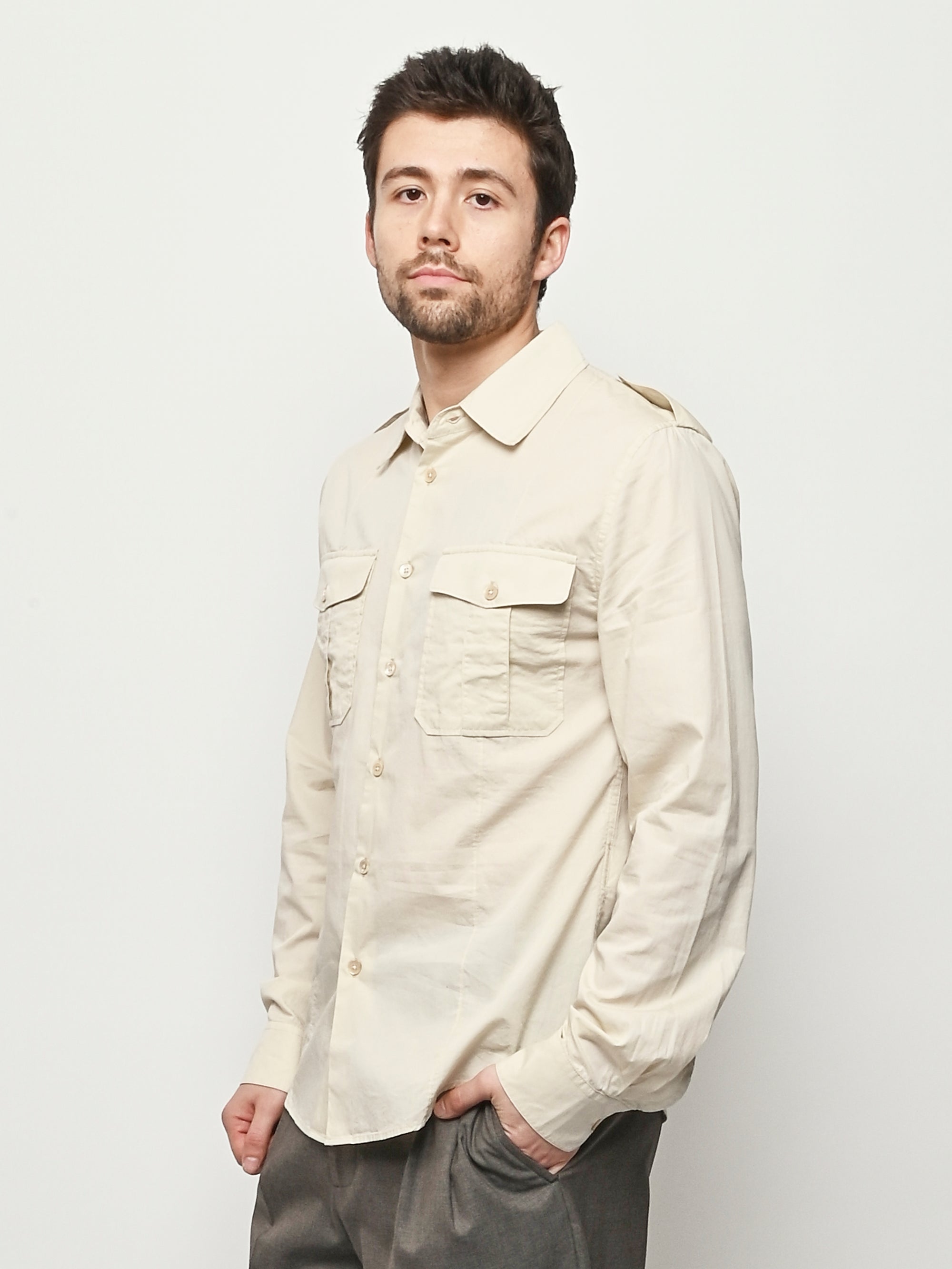 eggshell dress shirt Slip Shirt Eggshell Plainview Cotton