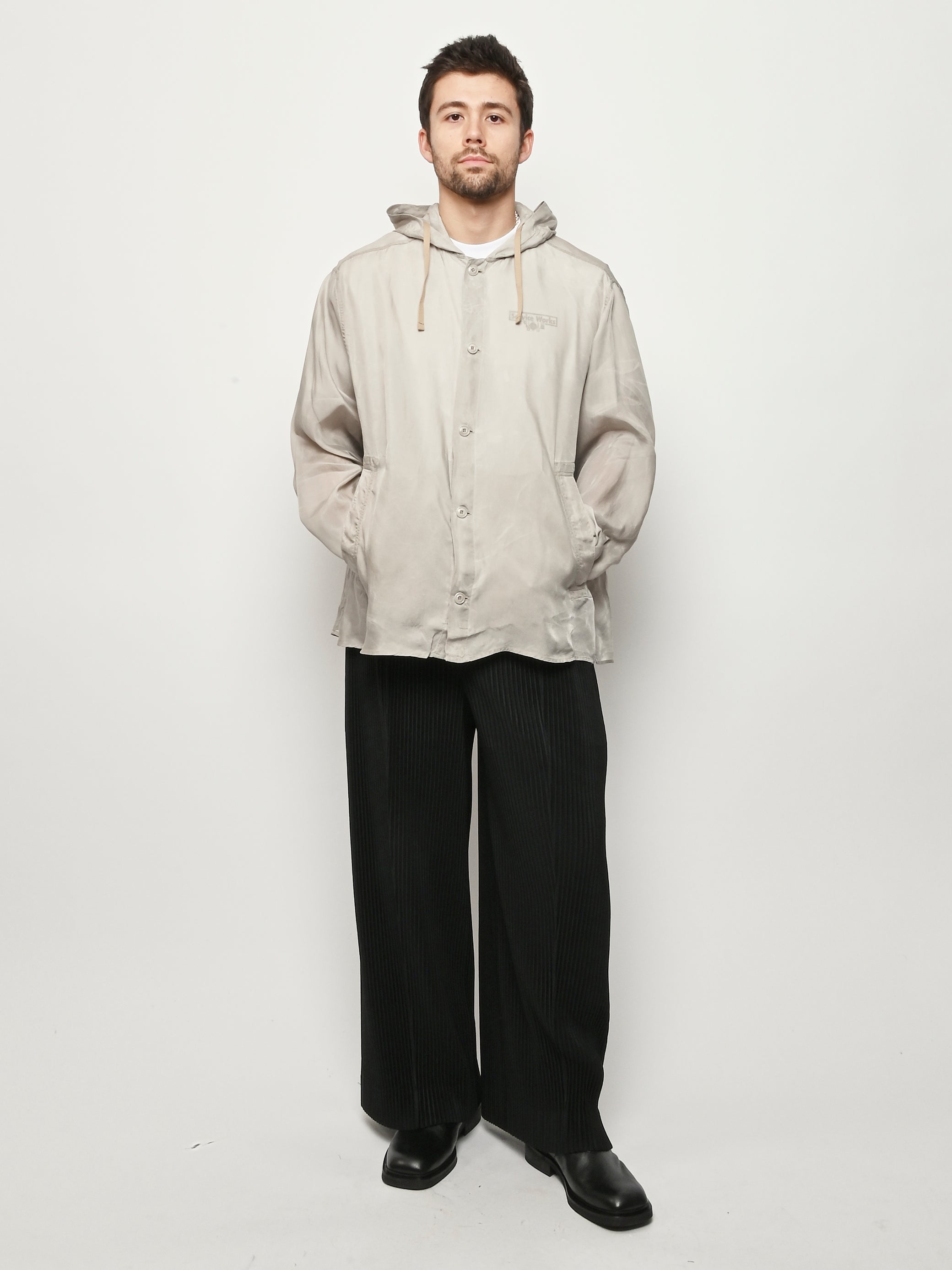 Our Legacy - Ghost Grey Wax Dipped Cupro Rover Shirt – Frances May