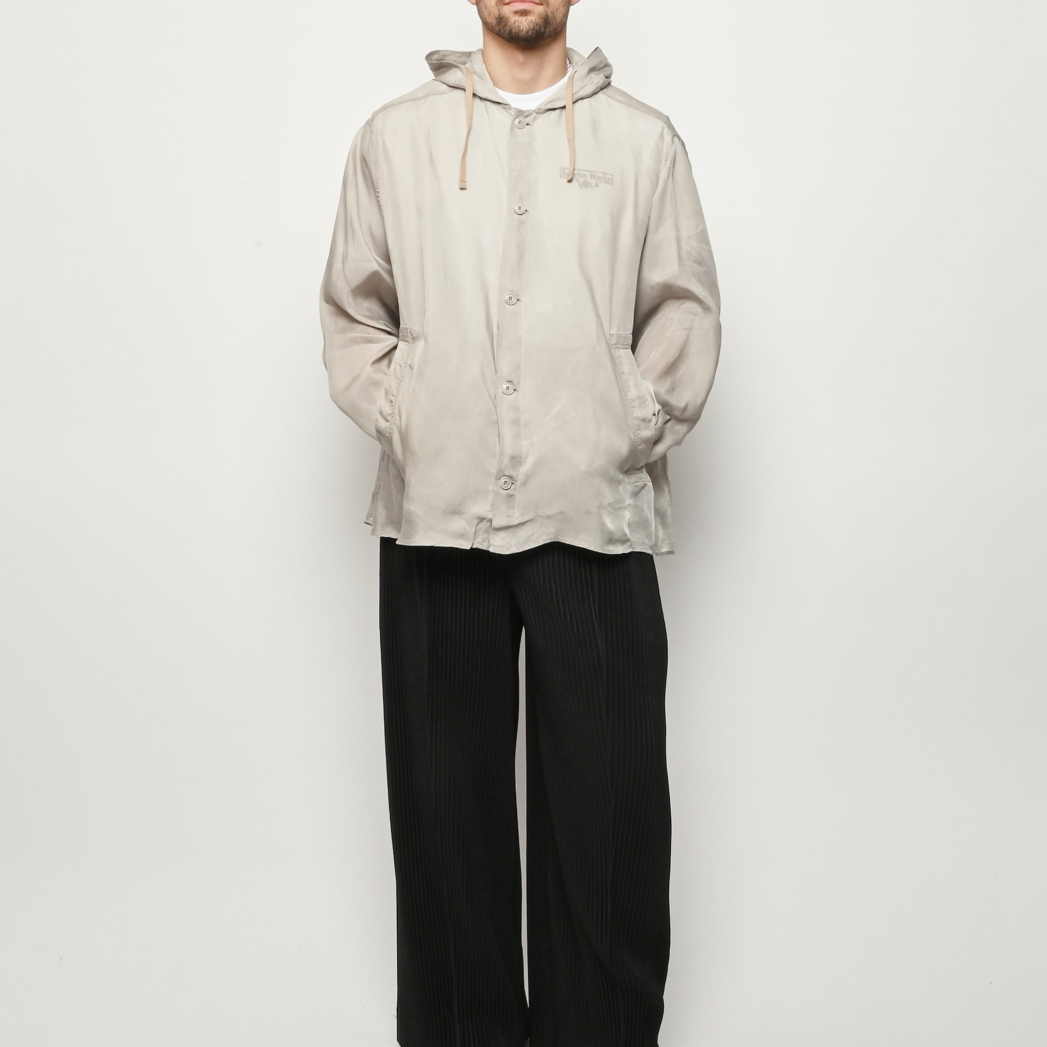 Our Legacy - Ghost Grey Wax Dipped Cupro Rover Shirt – Frances May