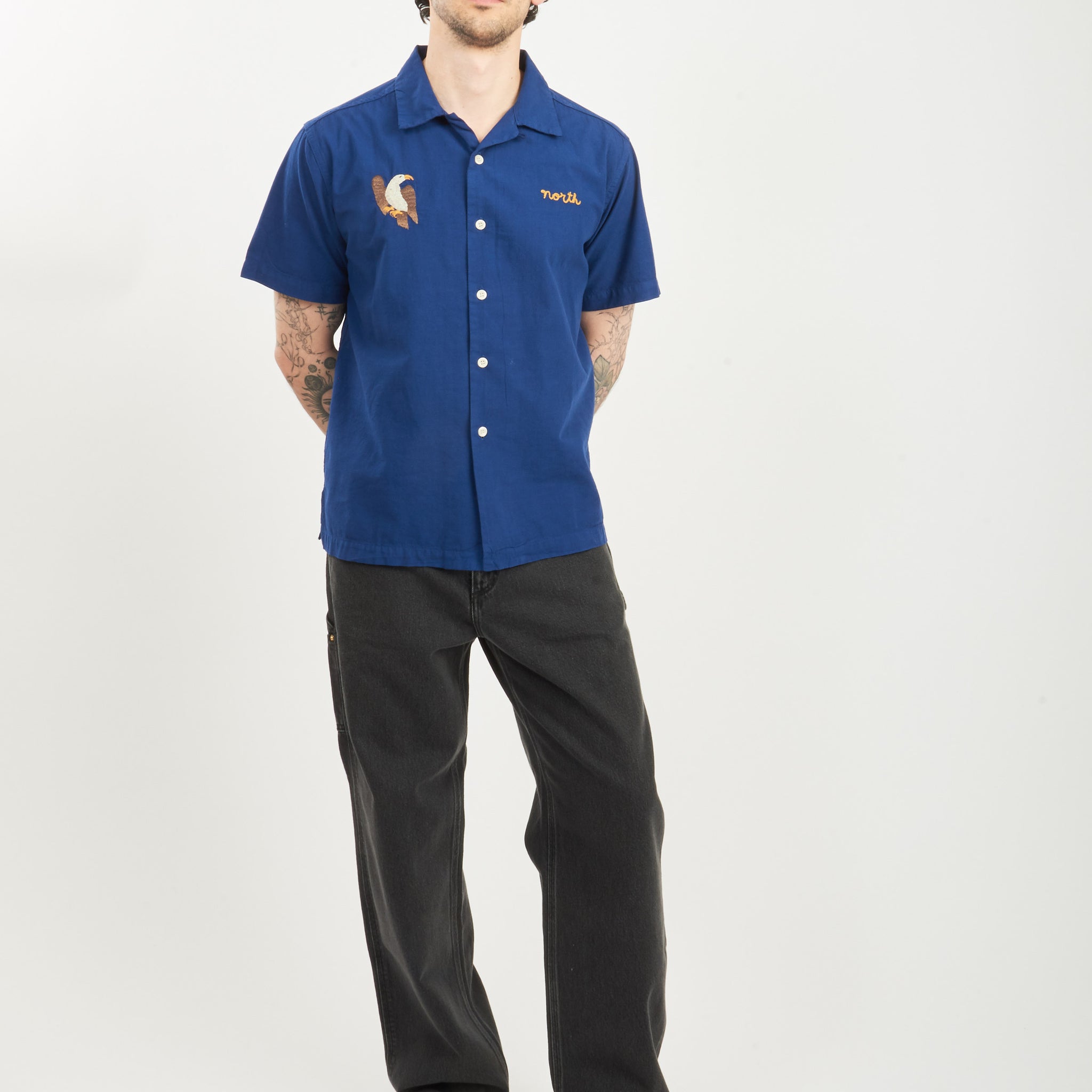 Samuel Zelig High Dive Camp Shirt in Light Blue