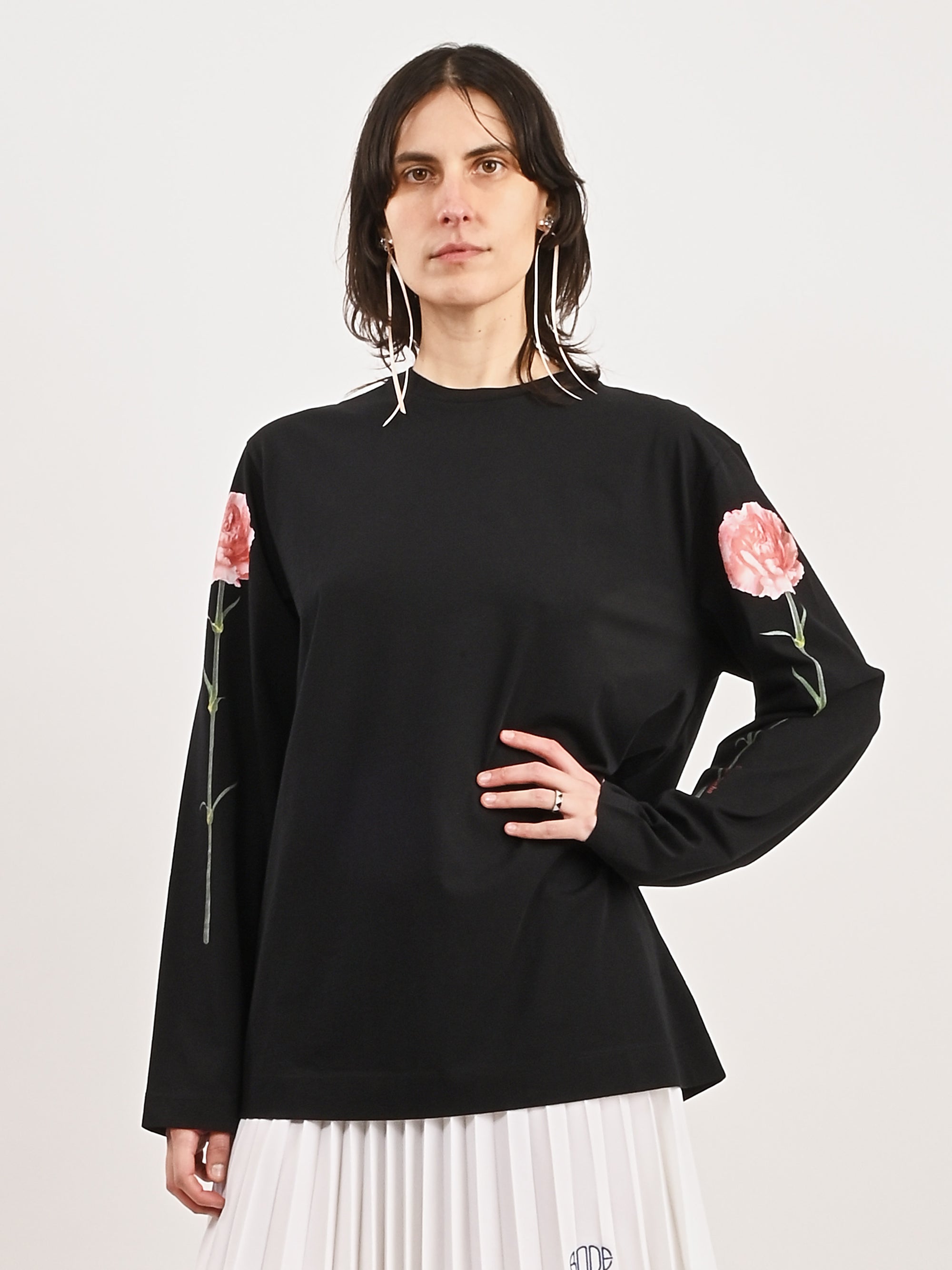 Simone Rocha - Black Carnation Print L/S T-Shirt – Frances May