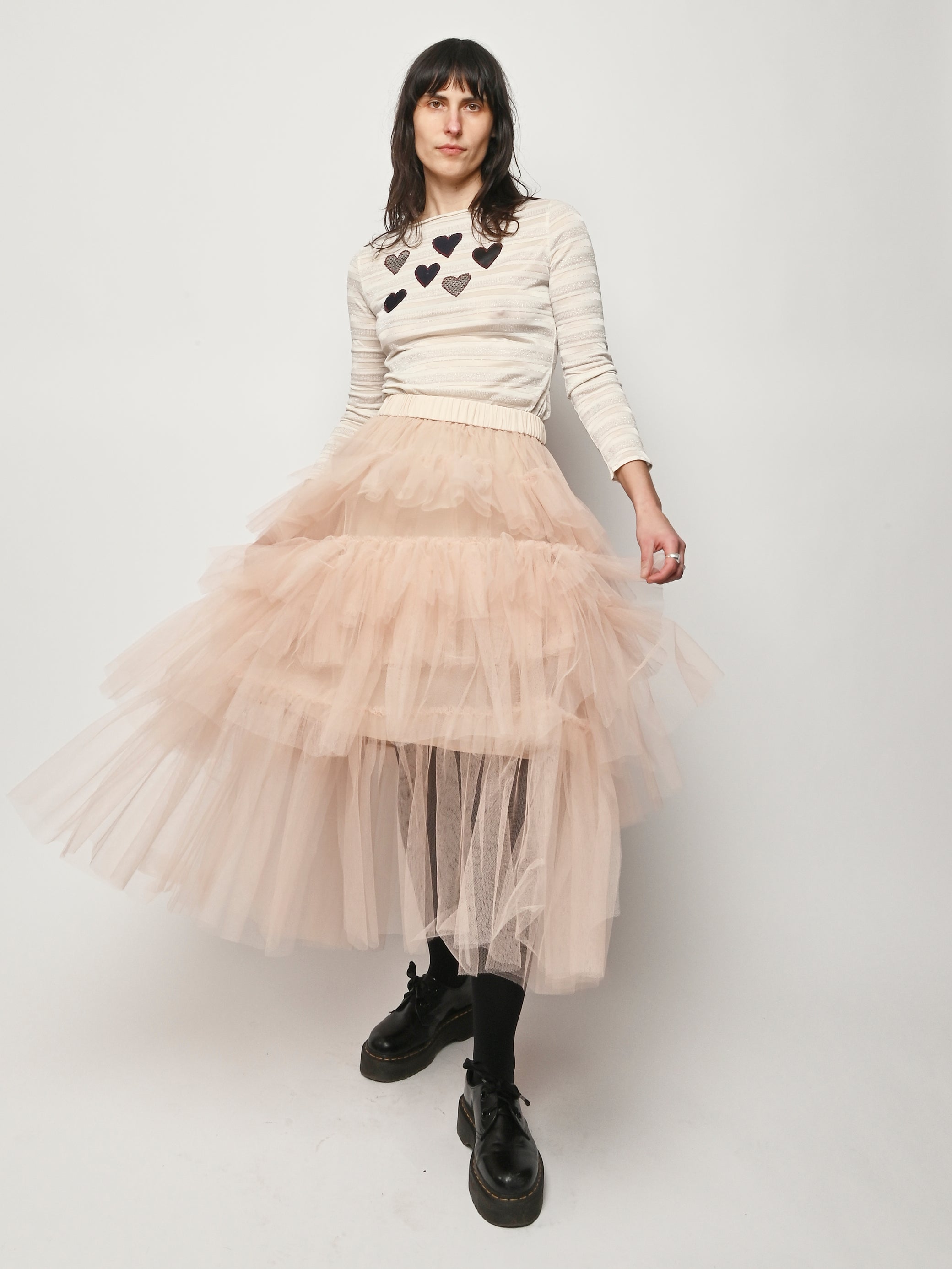 美品*Simone Rocha フリルとレースが可愛いフレアスカート 10 L Simone Rocha - Nude Long Tutu Skirt – Frances May