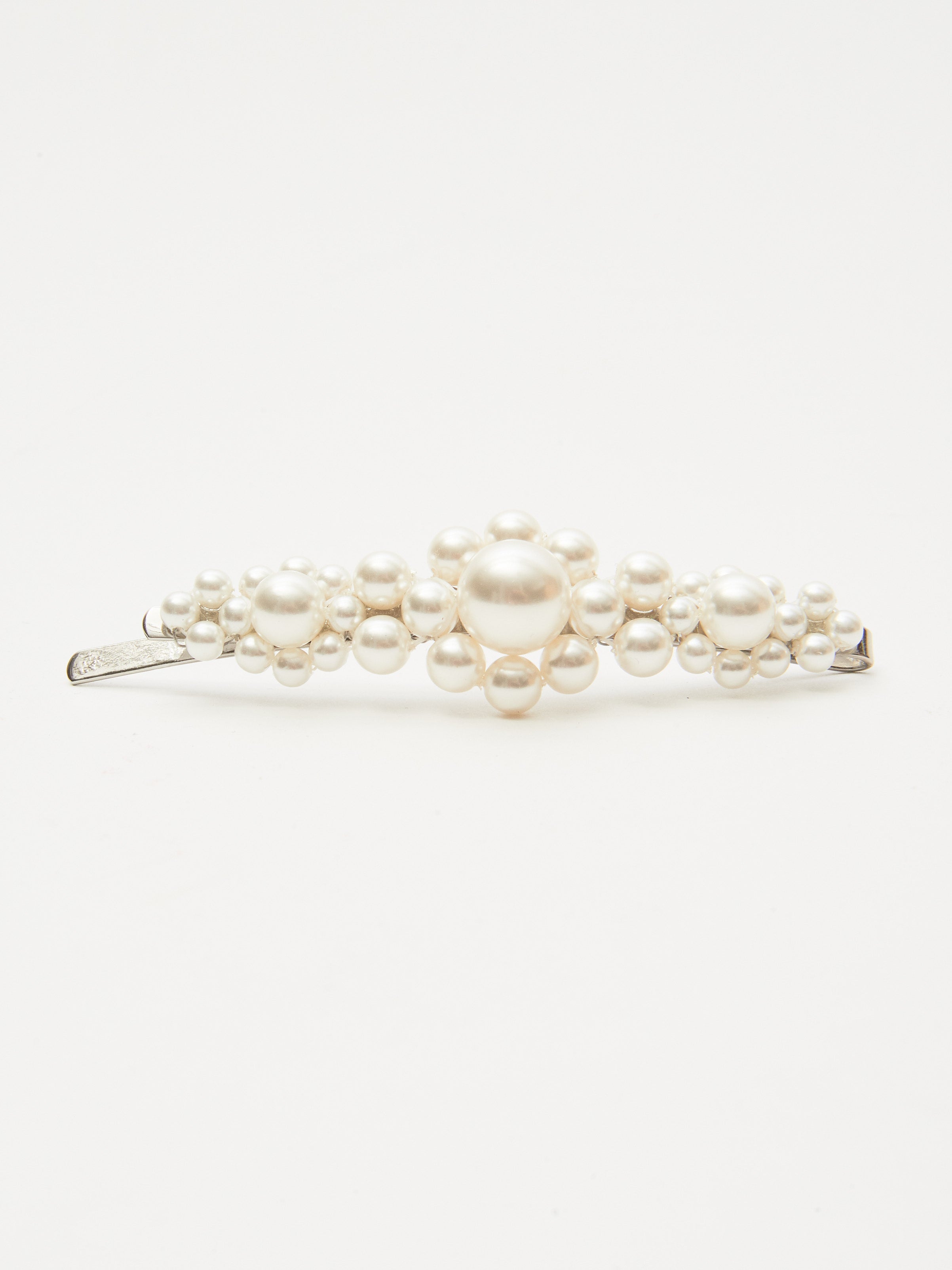 SIMONE ROCHA シルバー＆ホワイト Flower ヘアクリップ ピン Simone Rocha Silver & White Large Flower Hair Clip Simone Rocha