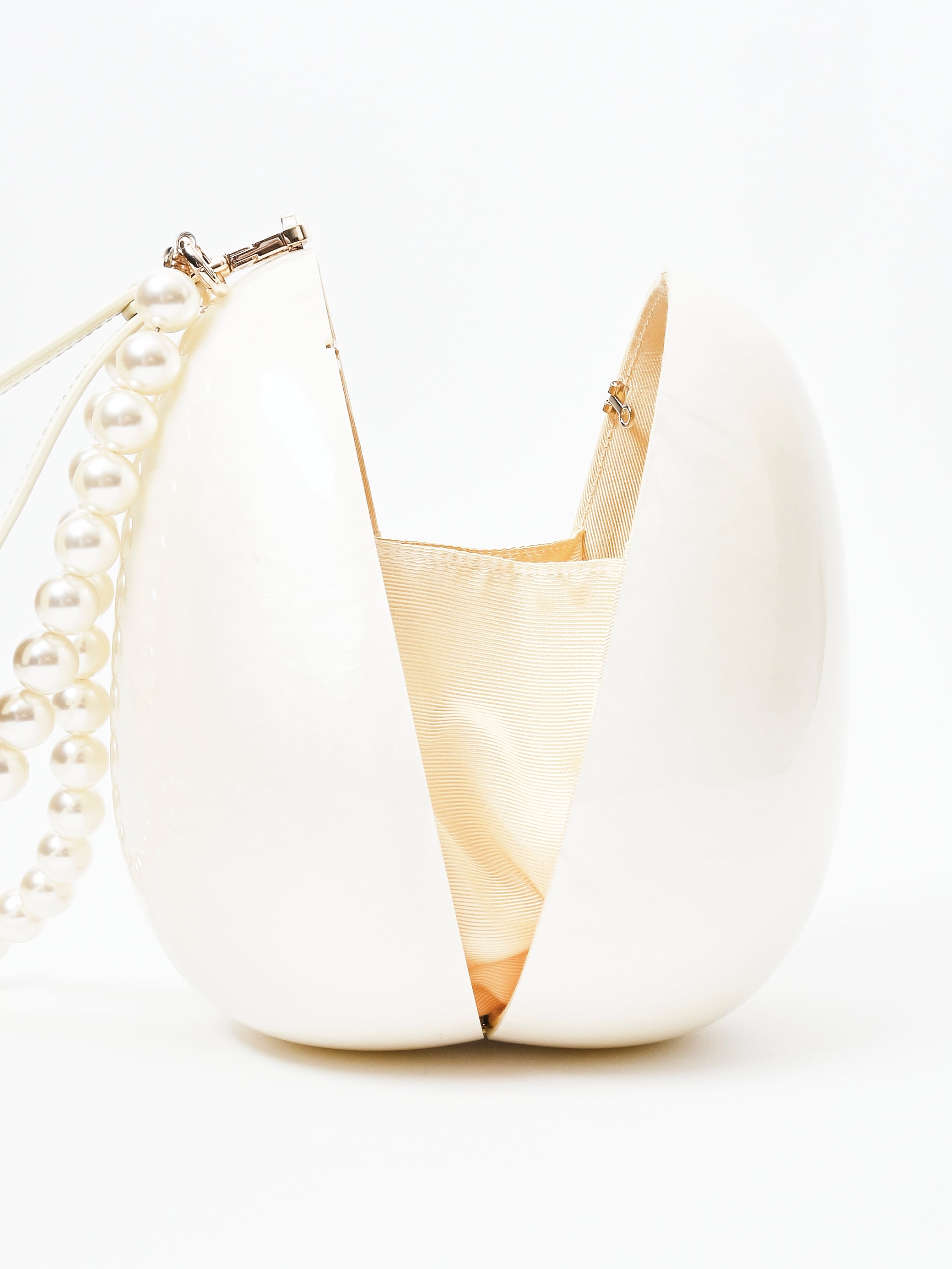 Simone Rocha egg バッグ Simone Rocha - Pearl/Pearl Large Egg Bag W/ XL Pearl