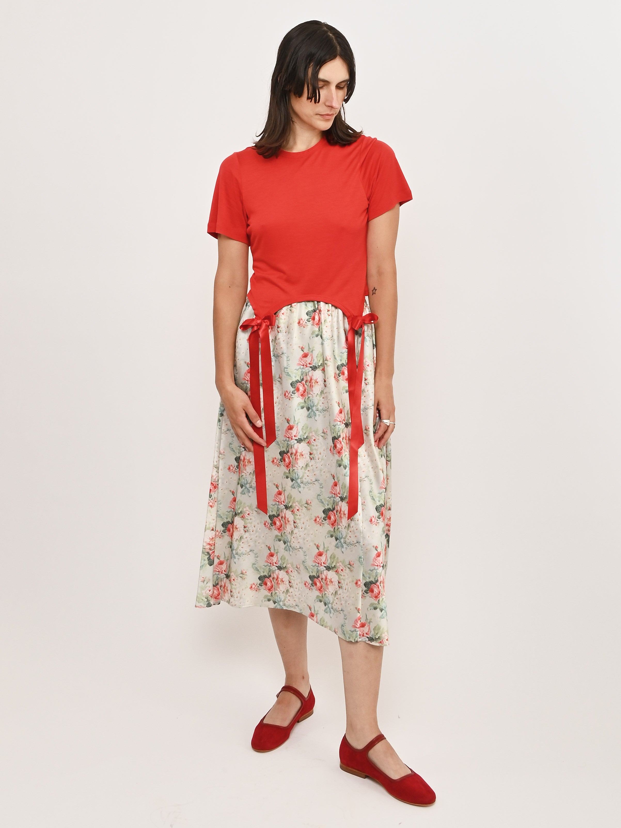 Simone Rocha - Red Easy S/S T-Shirt W/Bow Tails – Frances May