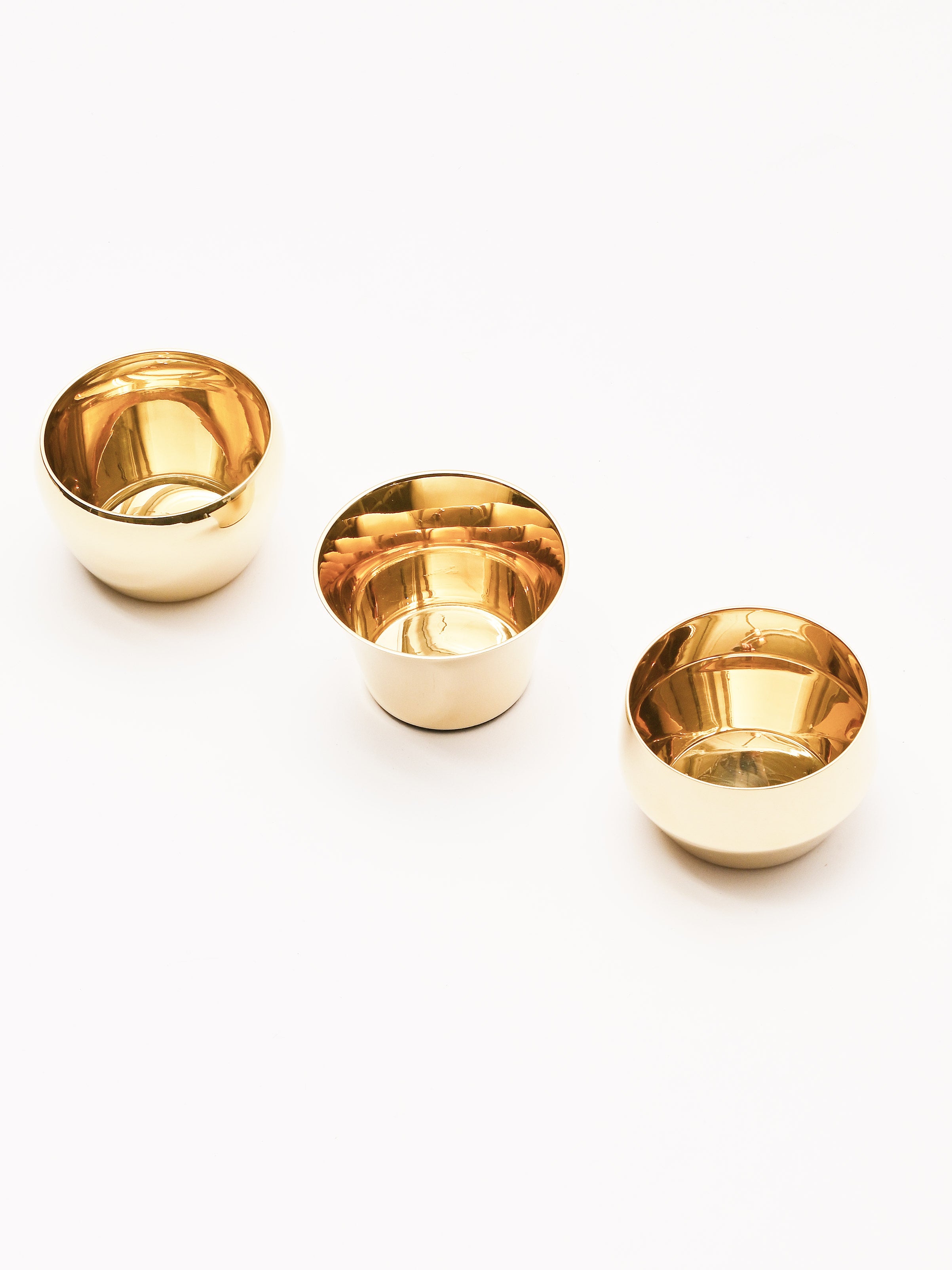 Brass Set Of 3 Pcs Kin Tealight - Thumbnail 2