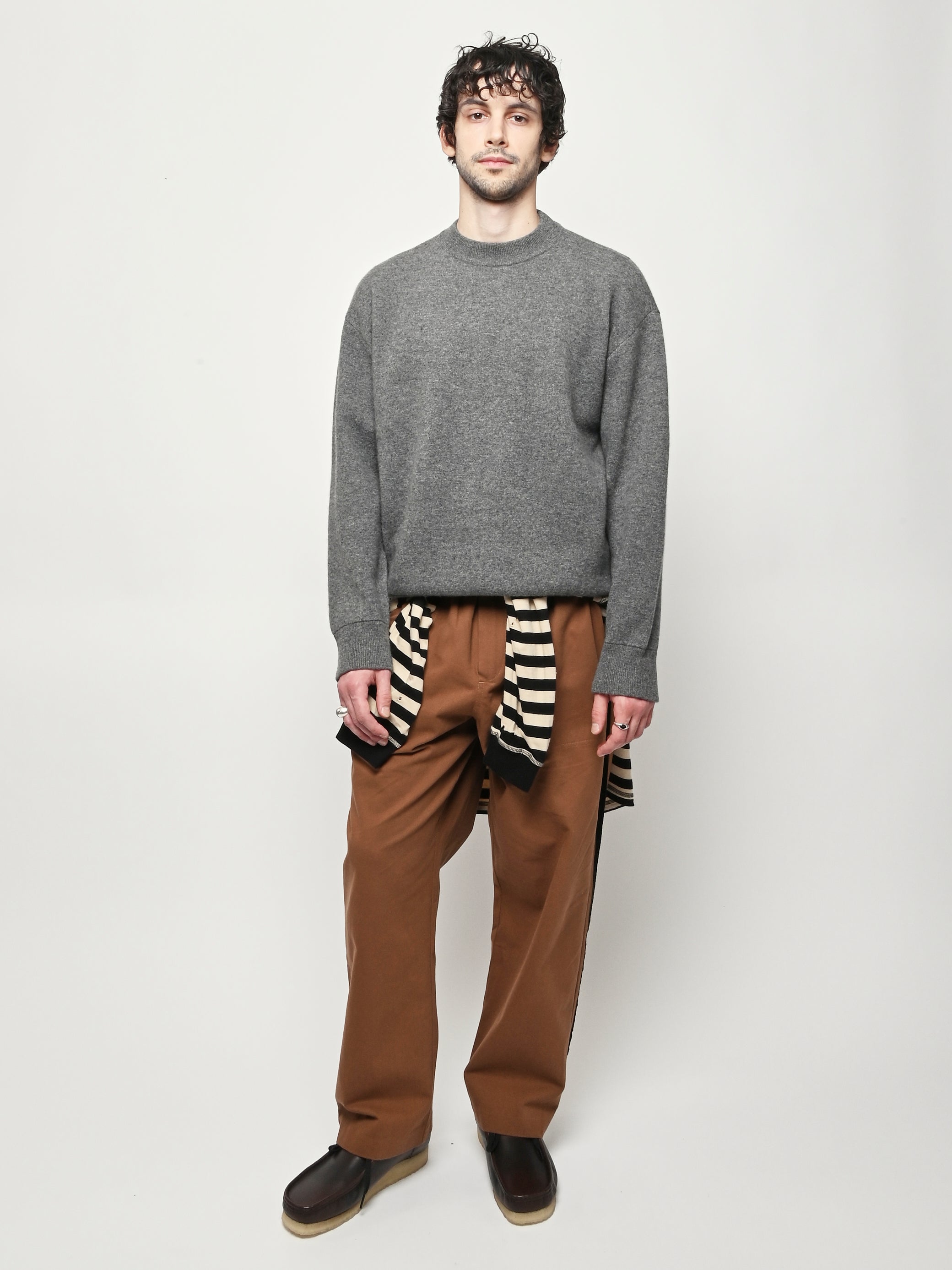 Soft Goat - Grey Double Faced Crewneck – Frances May