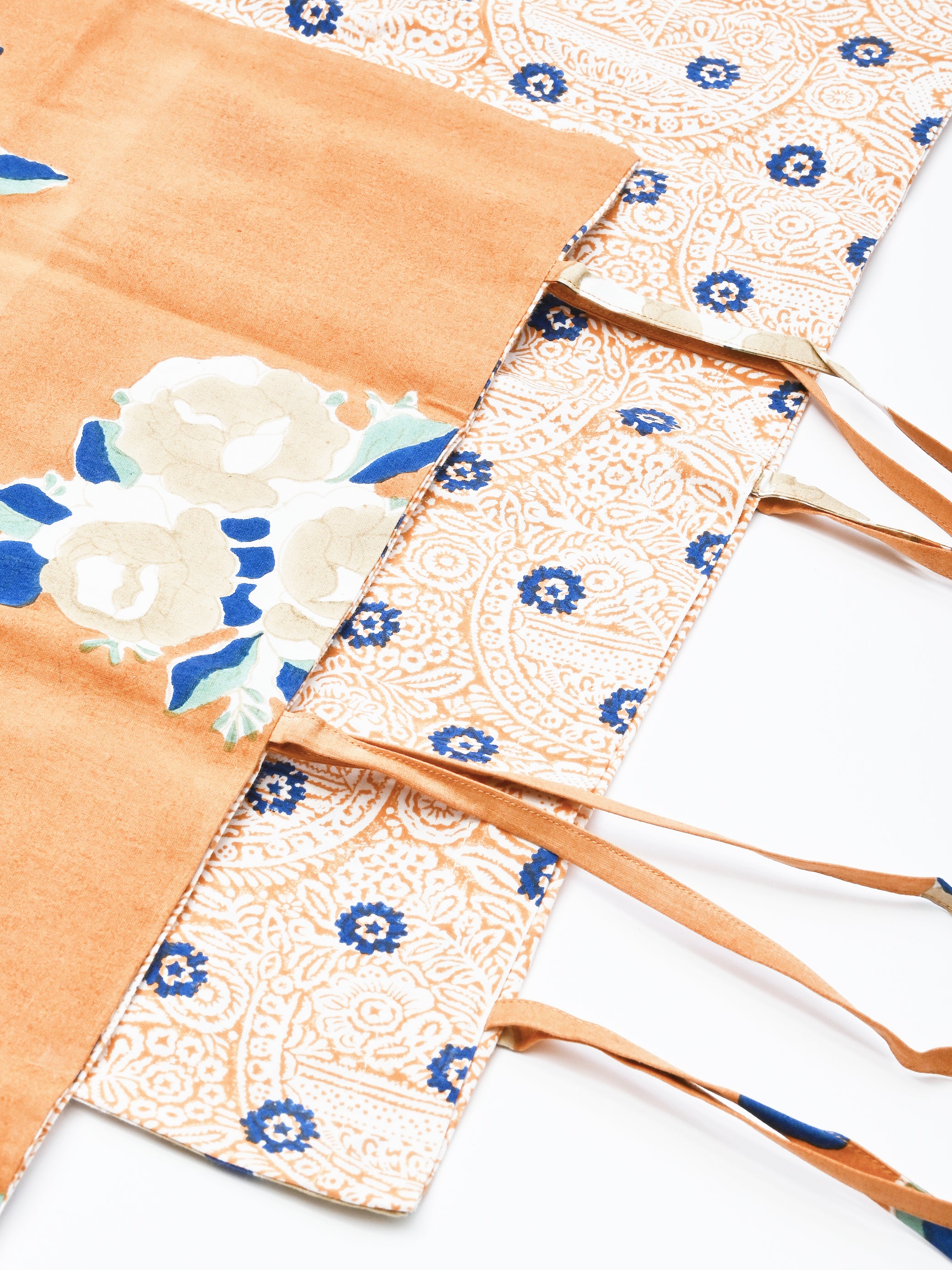 Sara - Hand Block-printed Cotton Sham - Set of 2 (Yam) - Thumbnail 5