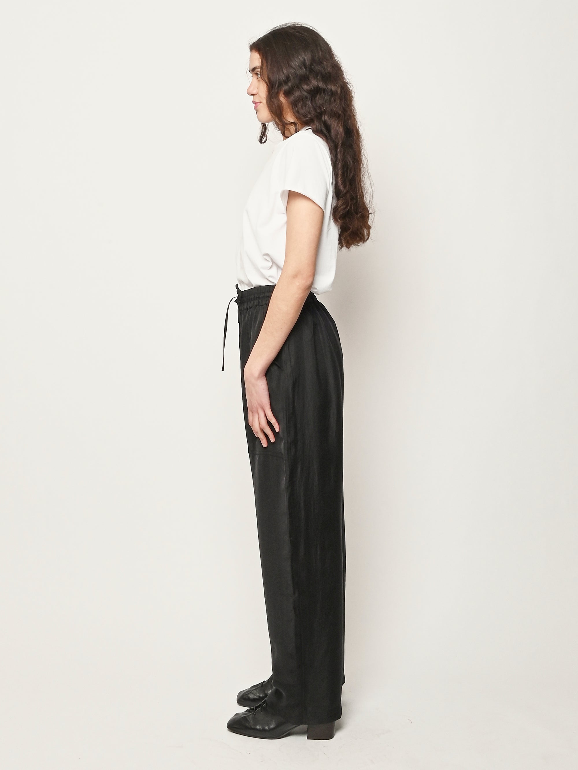 Studio Nicholson - Black Capel Elastic Waist Draw Cord Pant