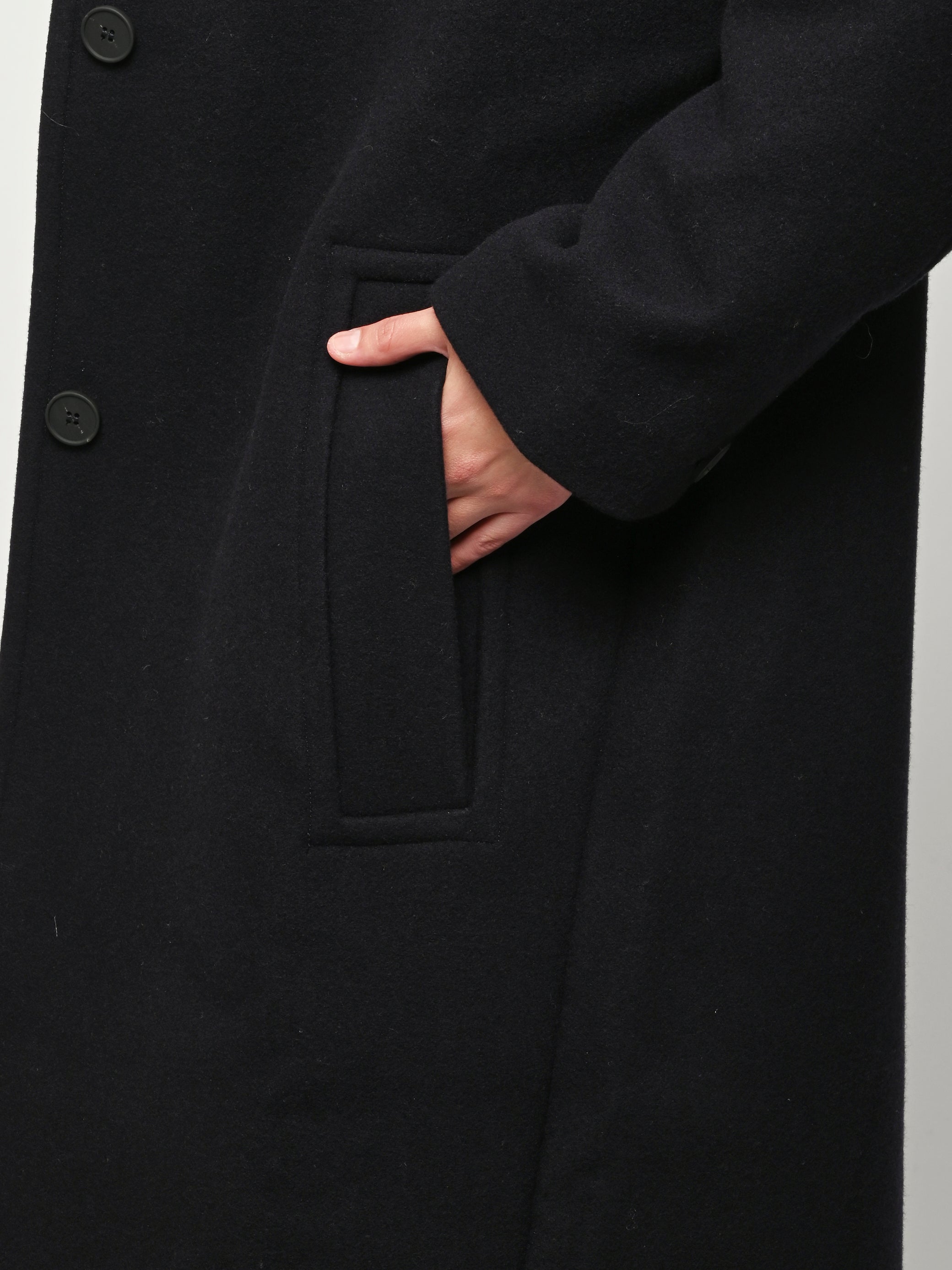 Studio Nicholson - Dark Navy Morro Raised Collar Coat – Frances May