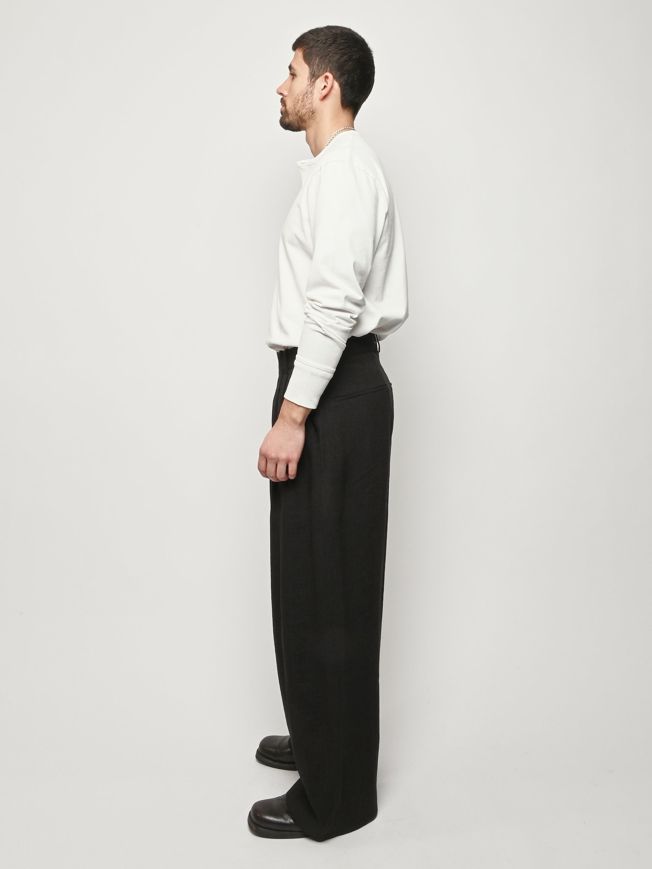 ※訳ありSTUDIO NICHOLSON pleats volume pants Studio Nicholson - Espresso Line Double Pleat Volume Pant