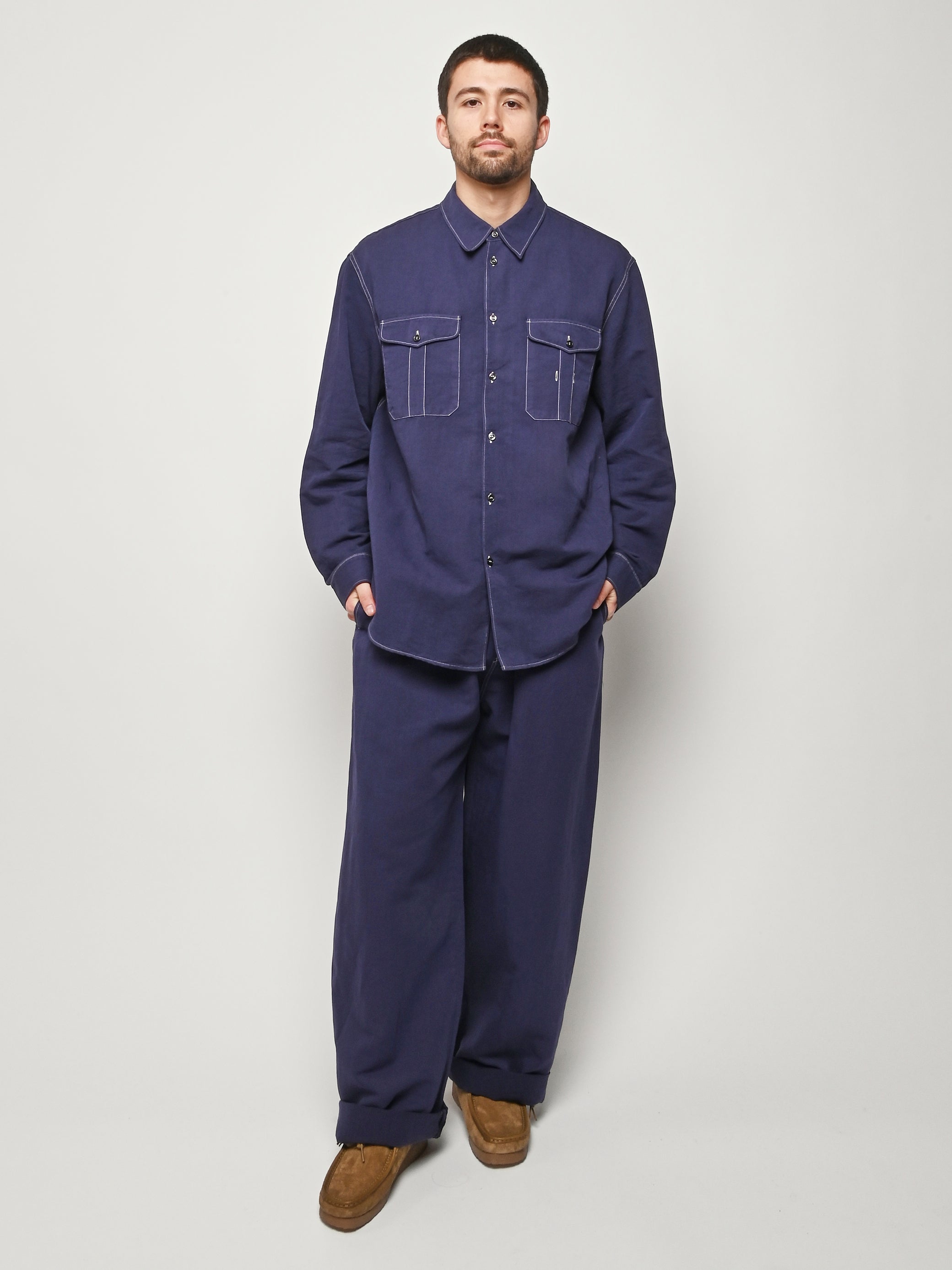 Studio Nicholson - Indigo Louro Utility Pocket Shirt – Frances May