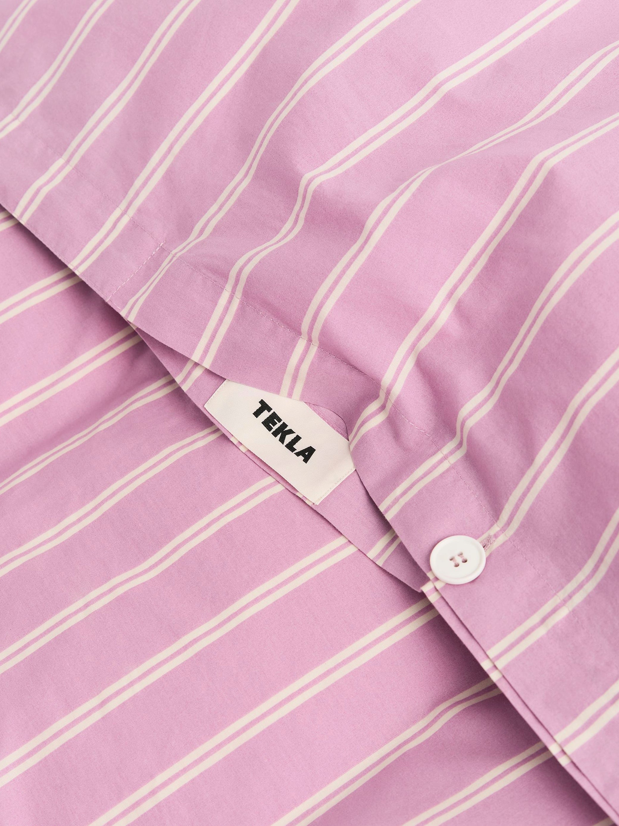 Tekla - Mallow Pink Stripes Percale Double Duvet Cover – Frances May