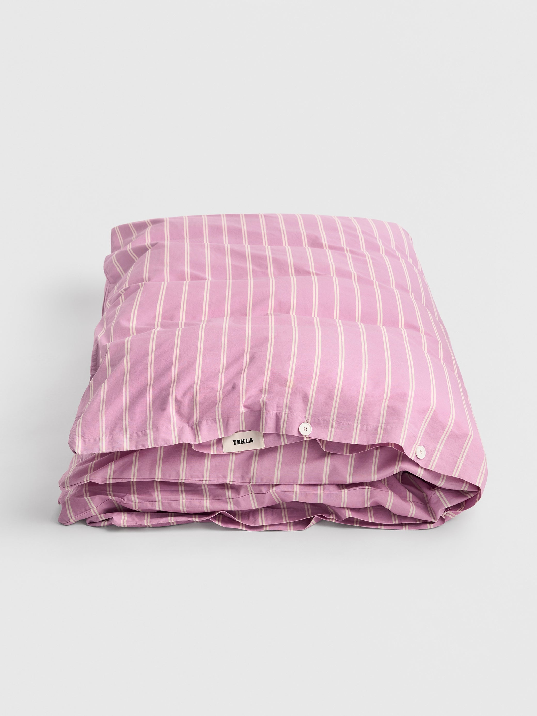 Tekla - Mallow Pink Stripes Percale Double Duvet Cover – Frances May