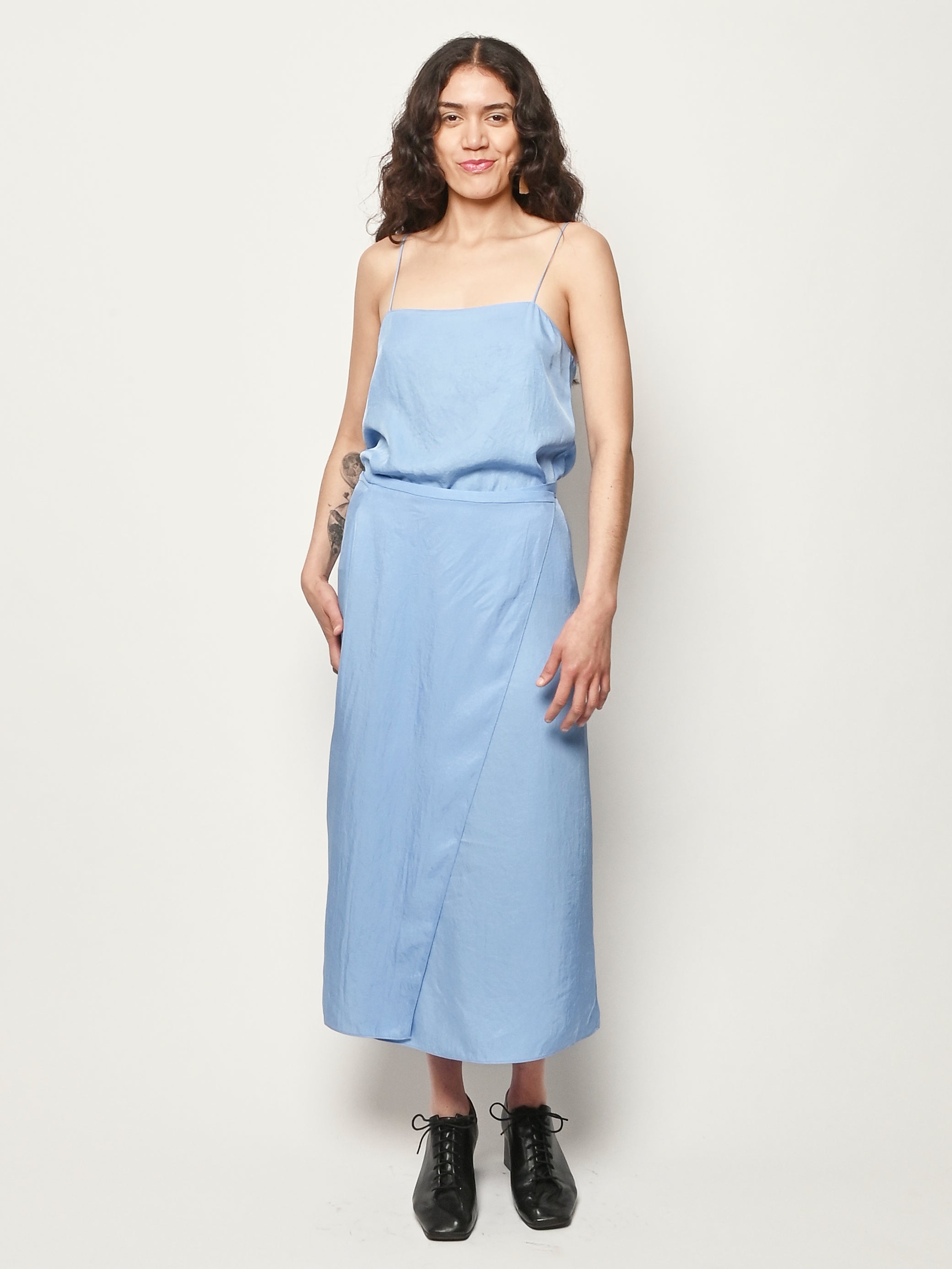 Tibi - Baby Blue Summer Slip Wrap Skirt – Frances May