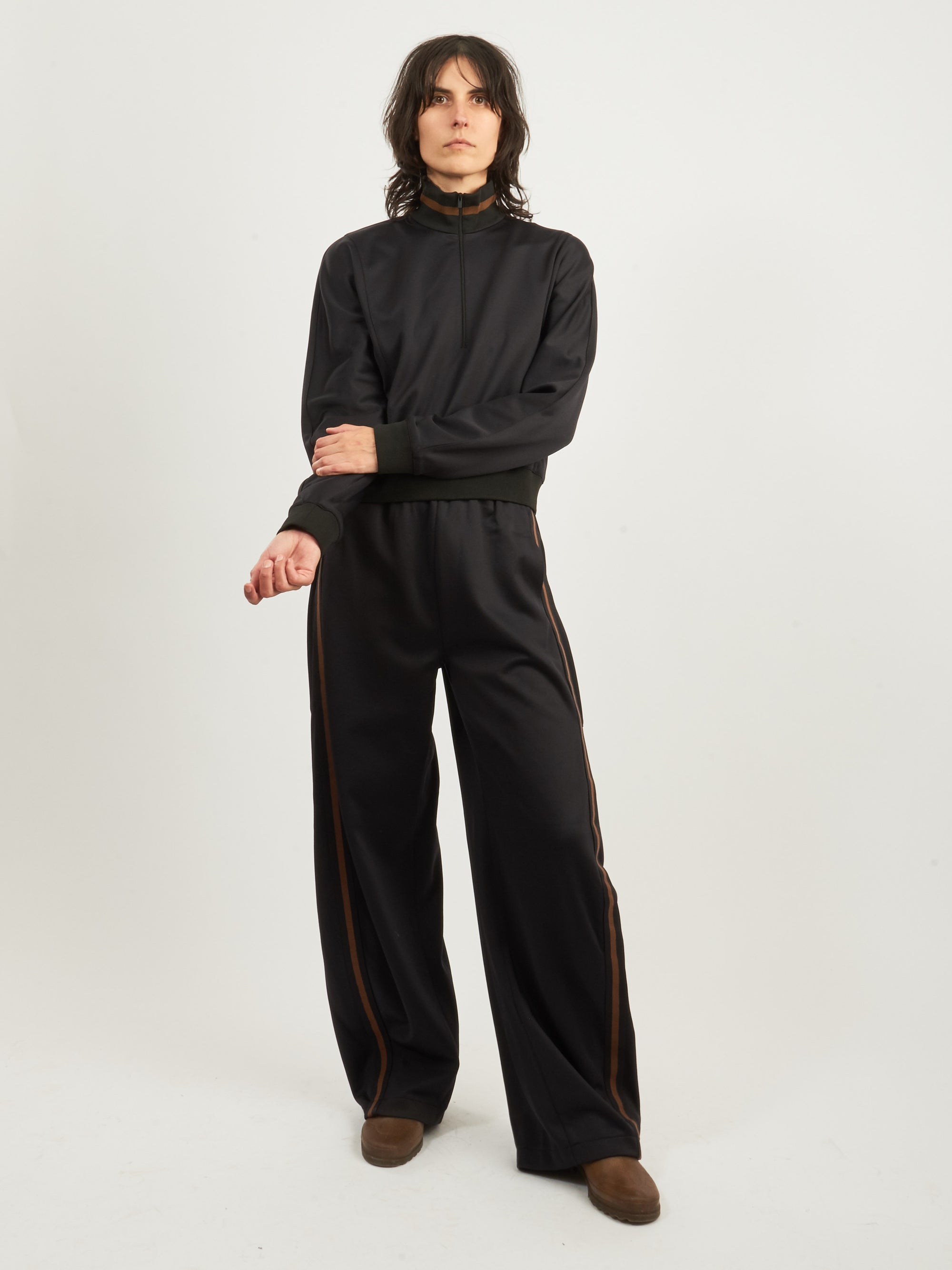 Tibi - Black Active Knit Cropped Sweatshirt – Frances May