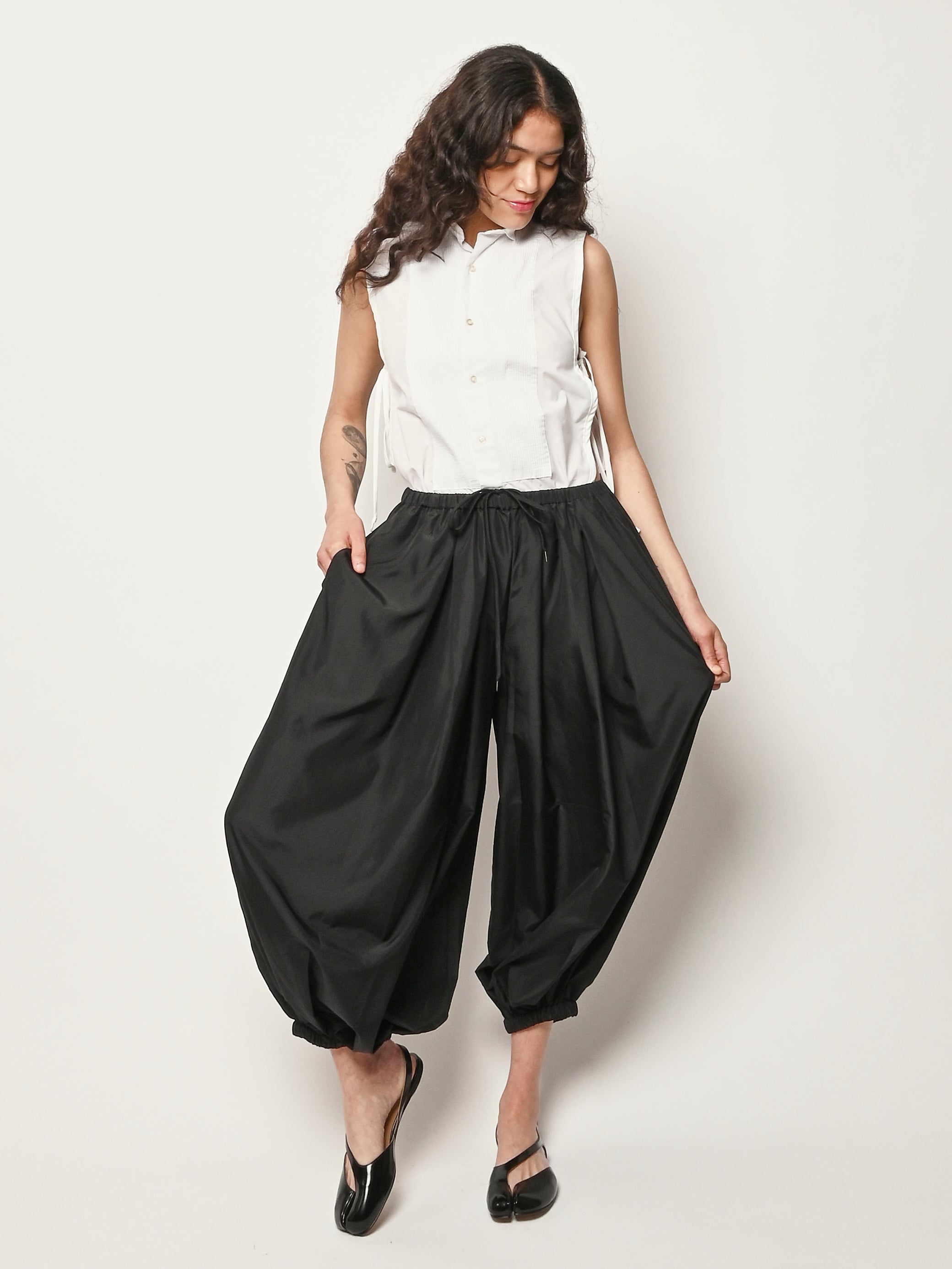 Tibi - Black Summer Nylon Zeppelin Pant – Frances May