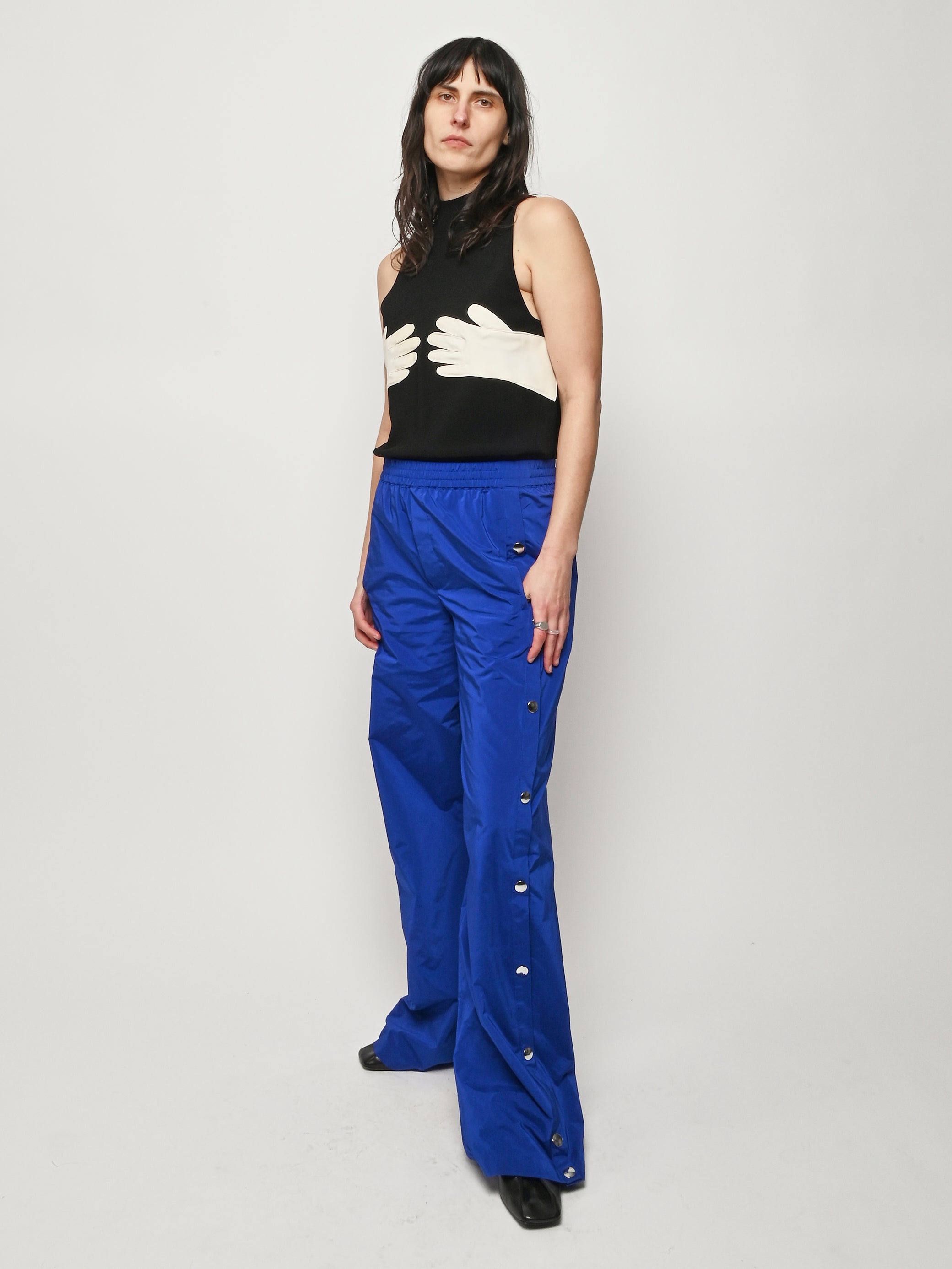Tibi - Blue Nylon Snap Pull On Jogger – Frances May