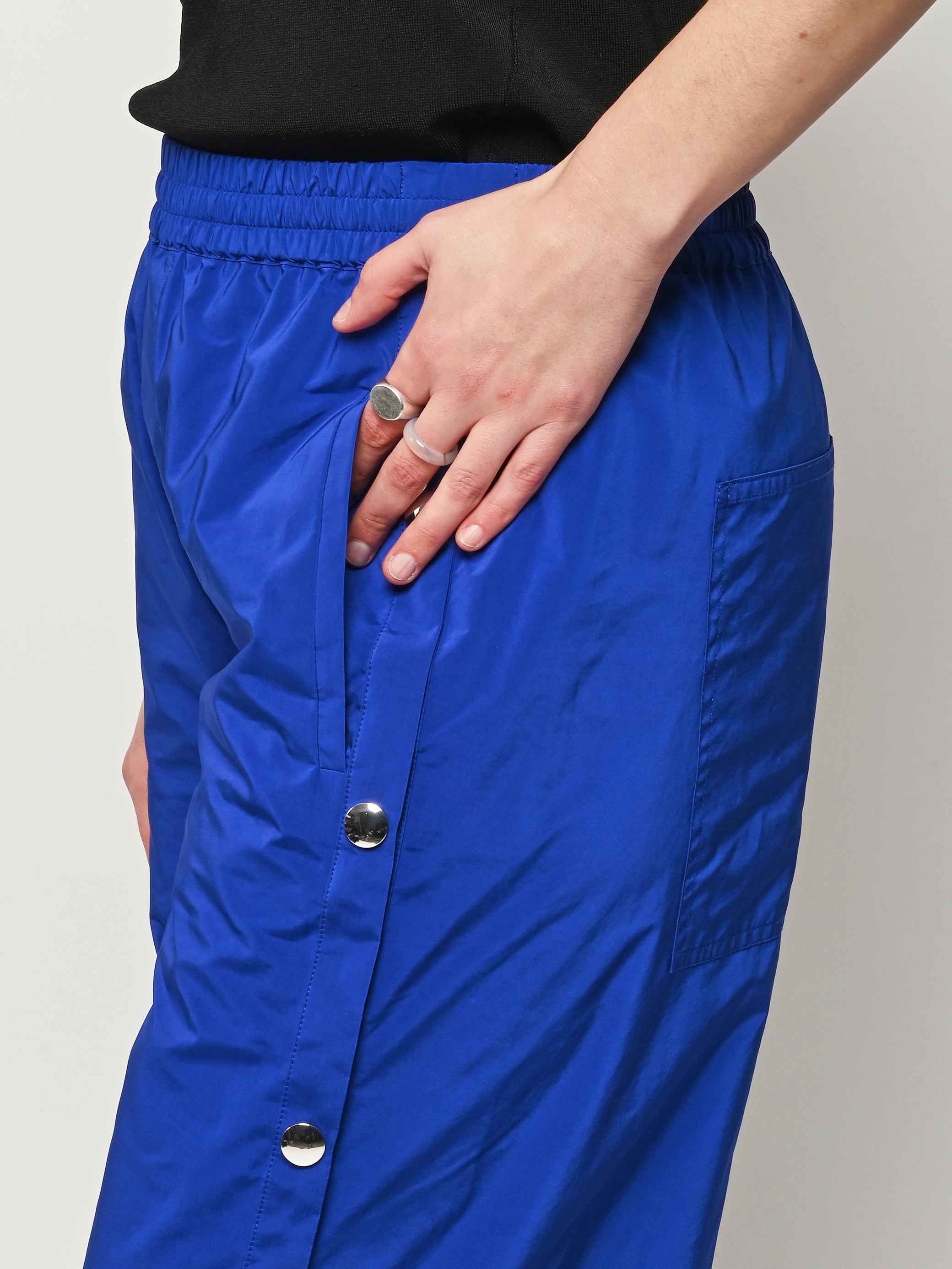 Tibi - Blue Nylon Snap Pull On Jogger – Frances May