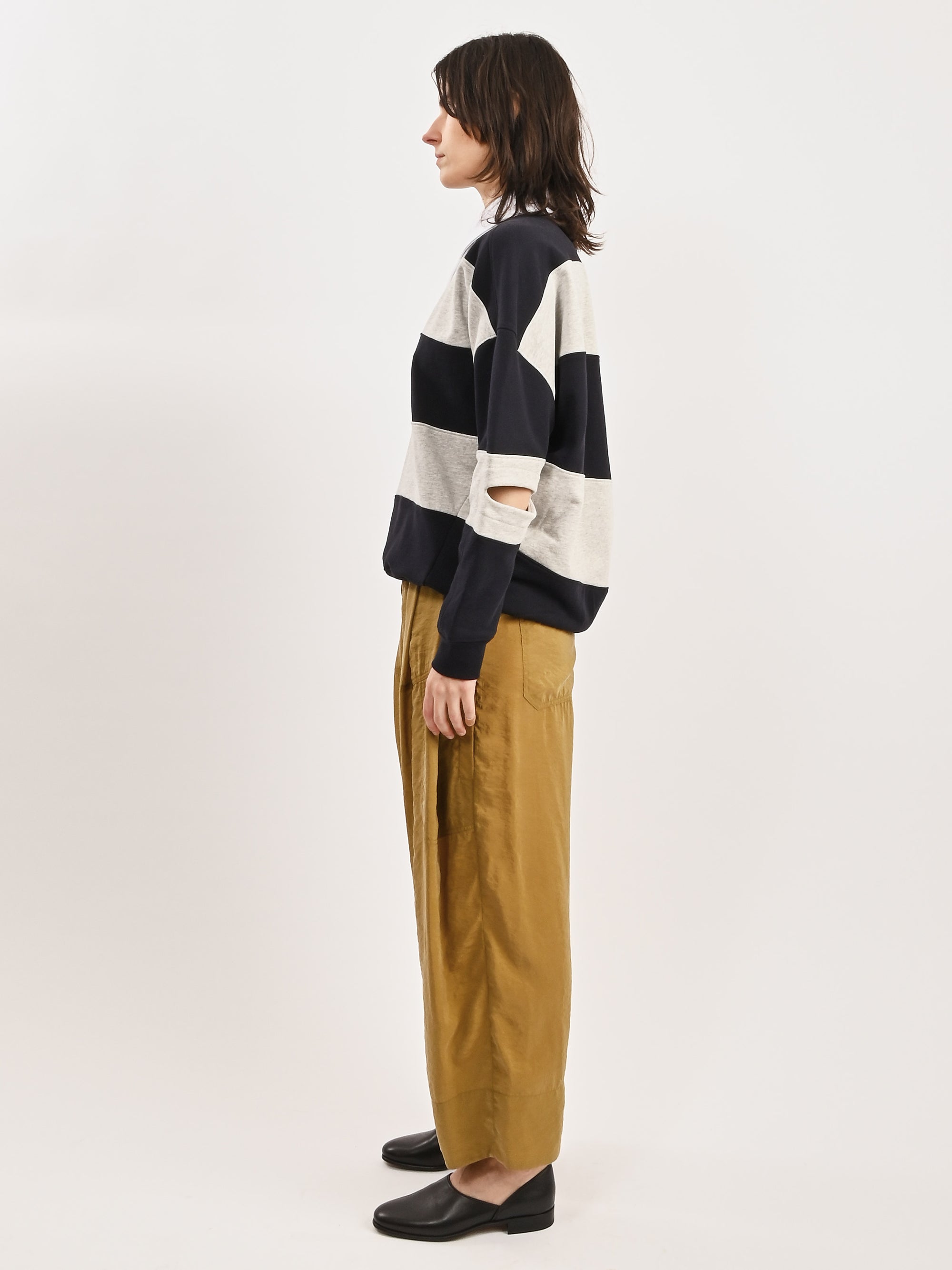 Tibi - Navy/Multi Program Polo Collar Cocoon Sweatshirt – Frances May