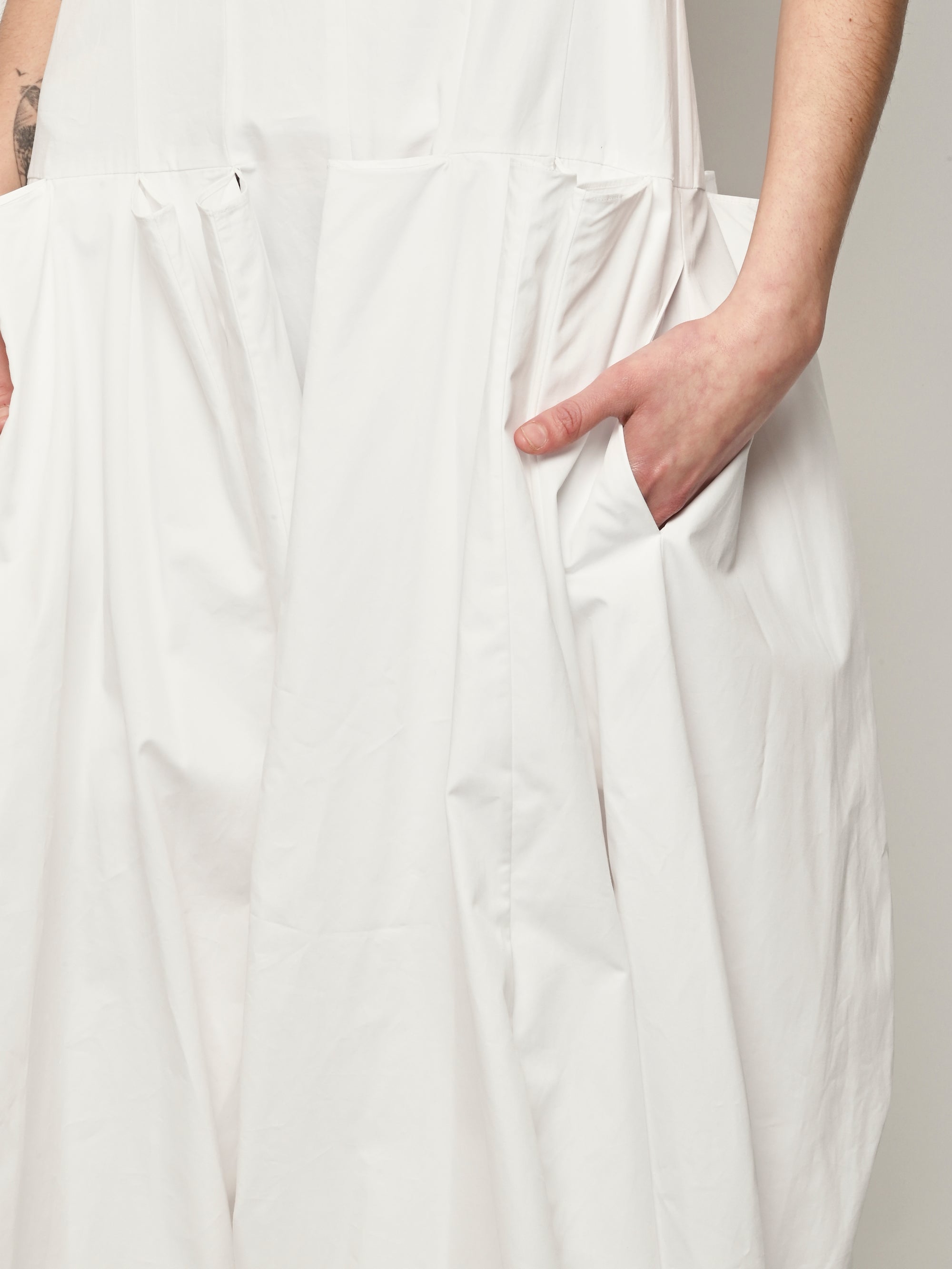 pinch pleat dress Block Taupe Pinch Pleat Dress