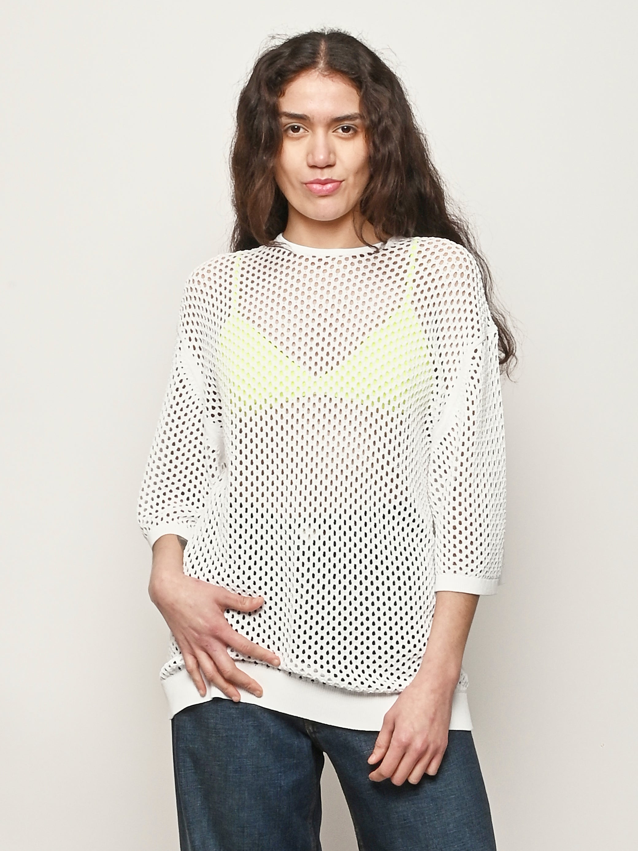 Tibi - White Crochet Netting Oversized Easy T – Frances May
