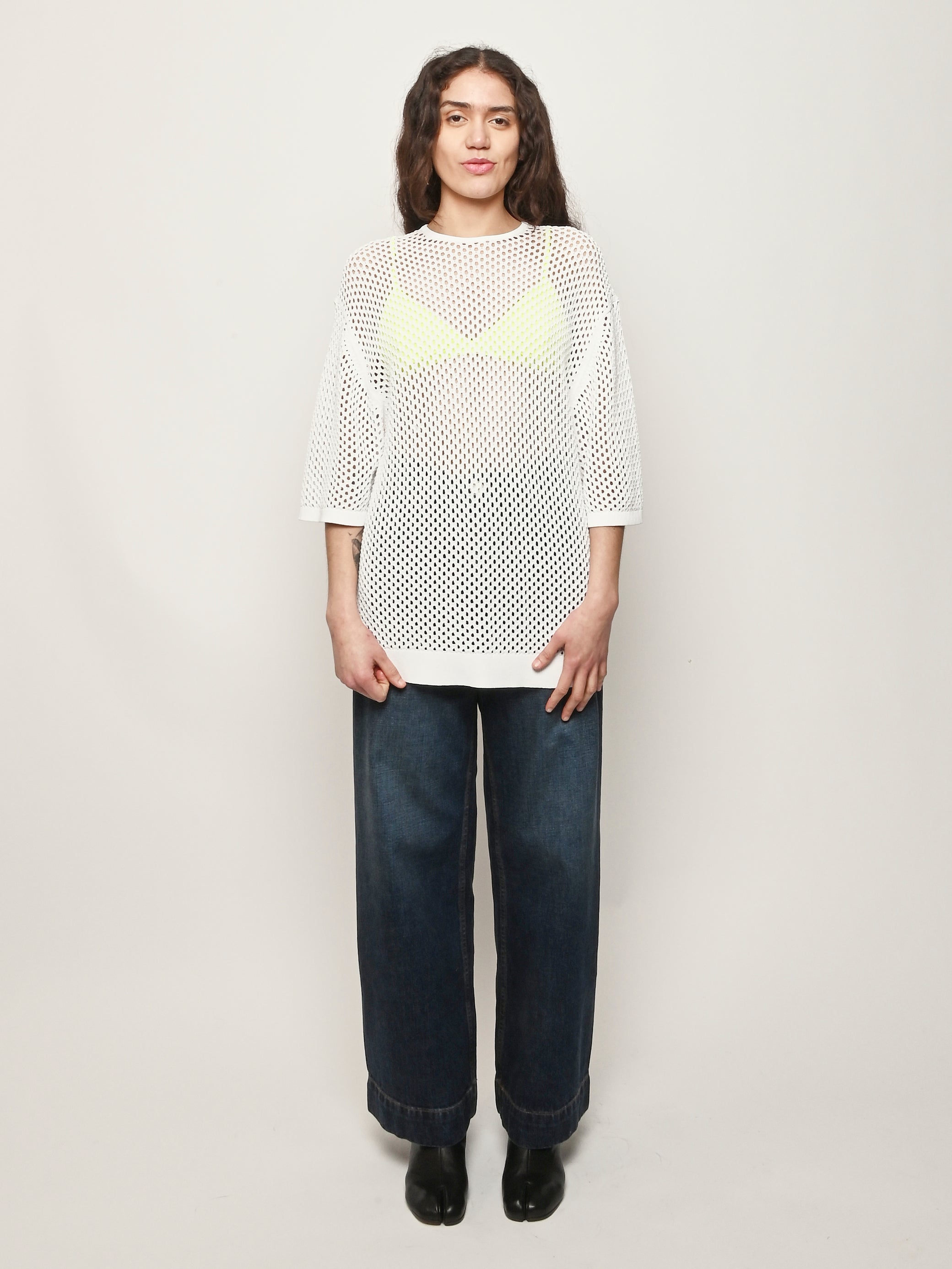 Tibi - White Crochet Netting Oversized Easy T – Frances May