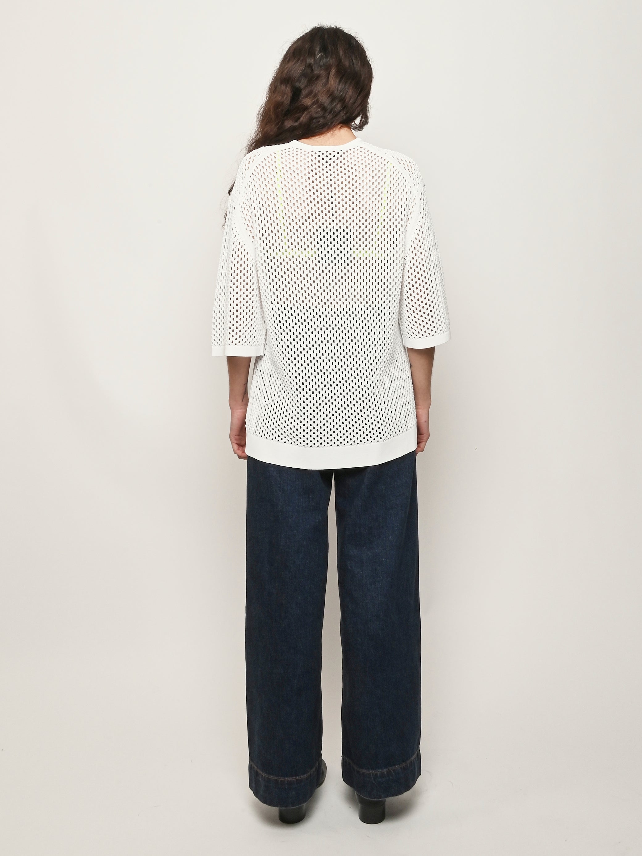 Tibi - White Crochet Netting Oversized Easy T – Frances May