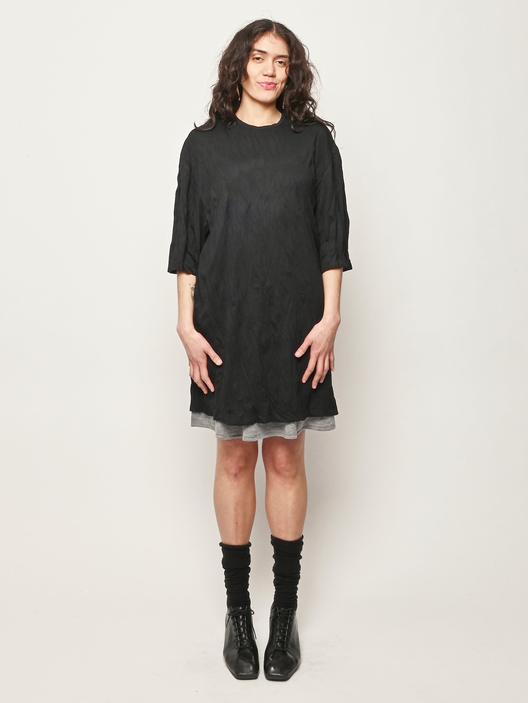 Black Relaxed Tee Dress