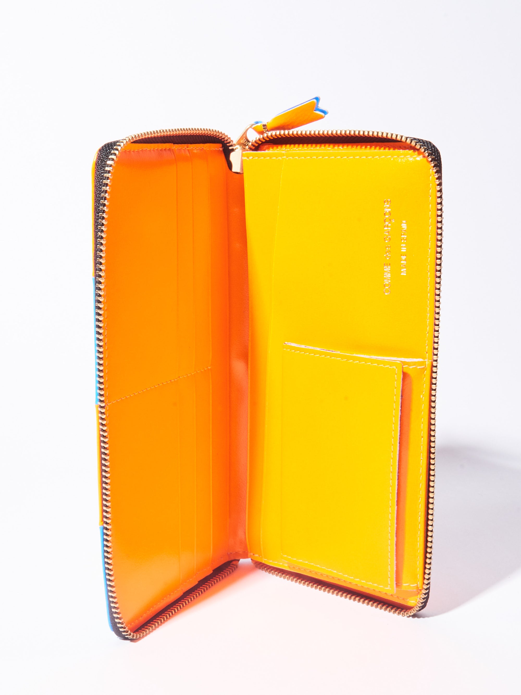 Light Orange/Blue Fluo Squares Zip Wallet