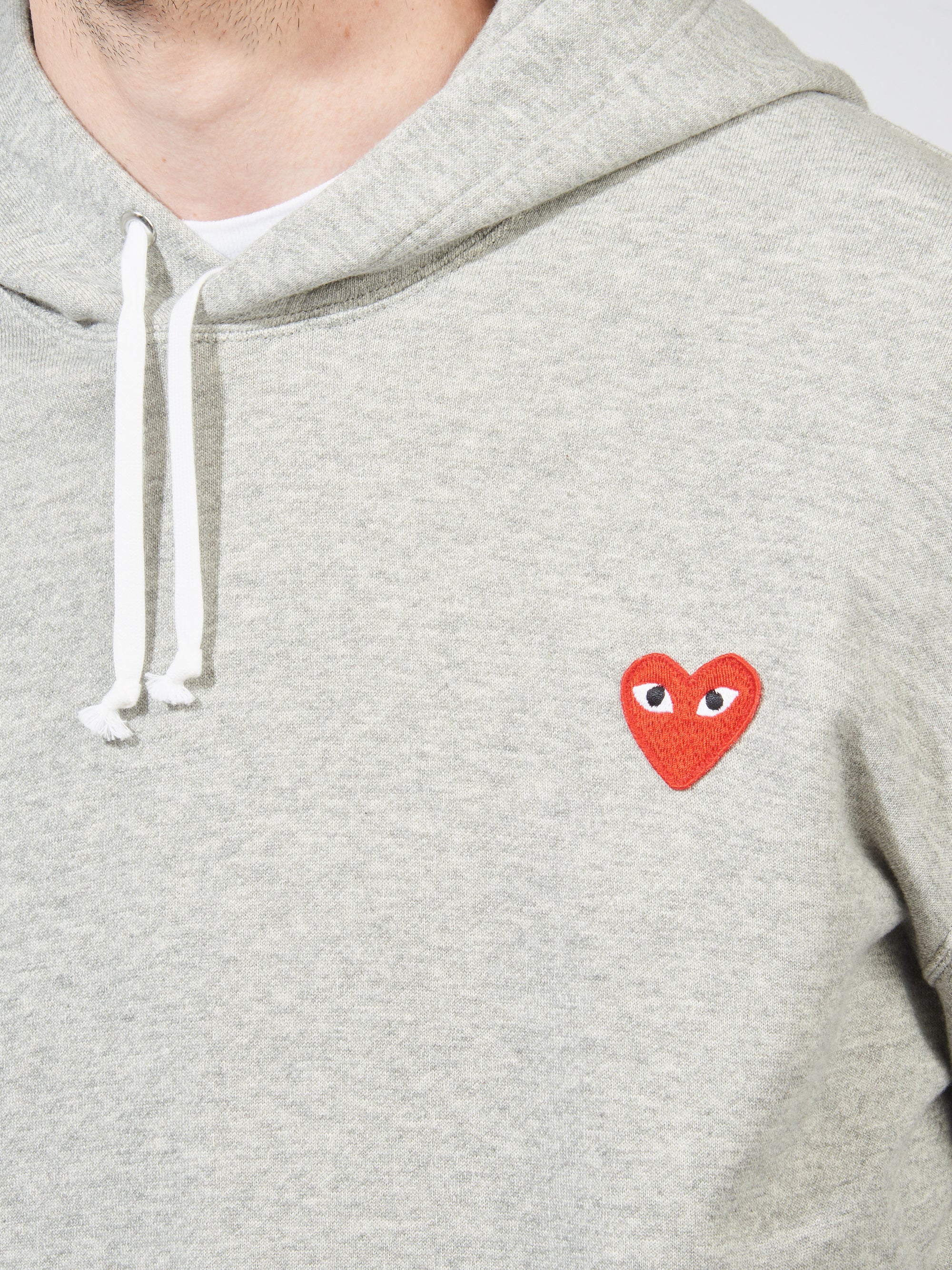 Comme Des Garçons PLAY Grey Red Heart Sweatshirt Frances May