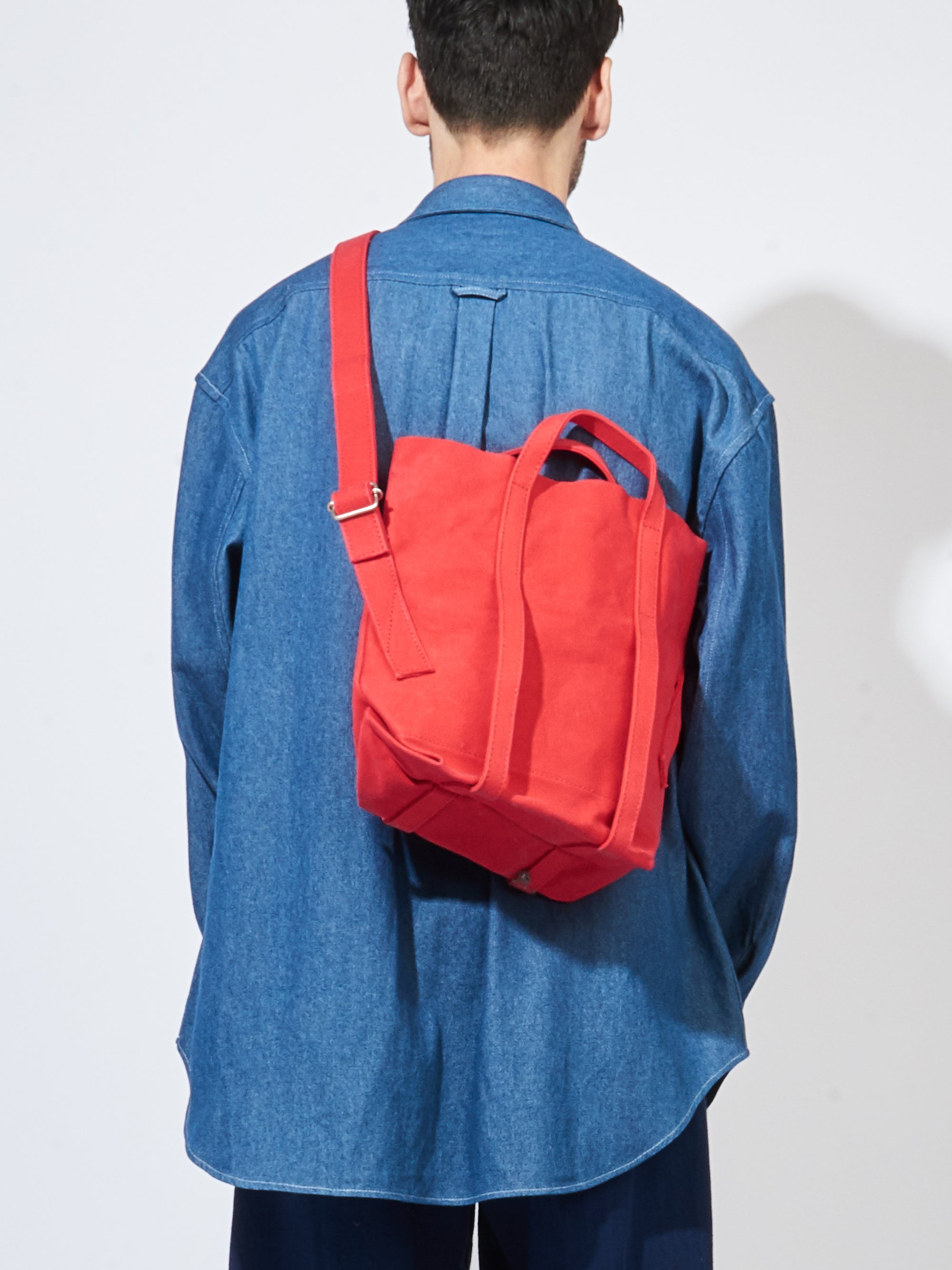 Amiacalva - Small Red Washed Canvas 2 Way Messenger Bag – Frances May